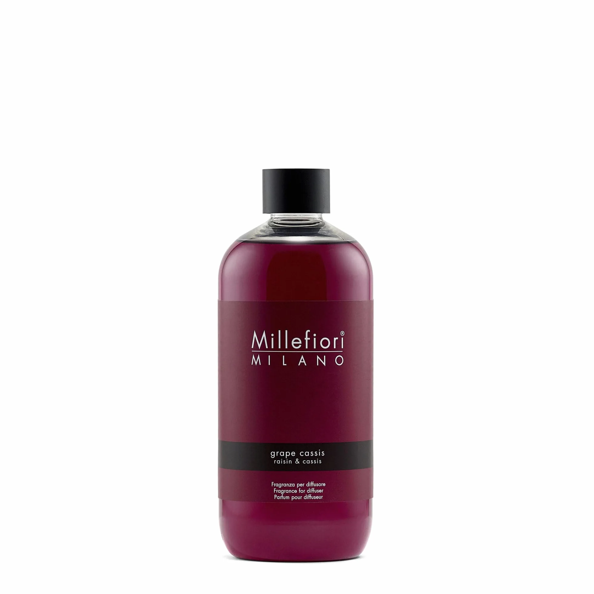 Millefiori Milano Grape Cassis naturalny wkład do dyfuzora, 500 ml, czerwony, 8,1 x 6,5 x 17,7 cm