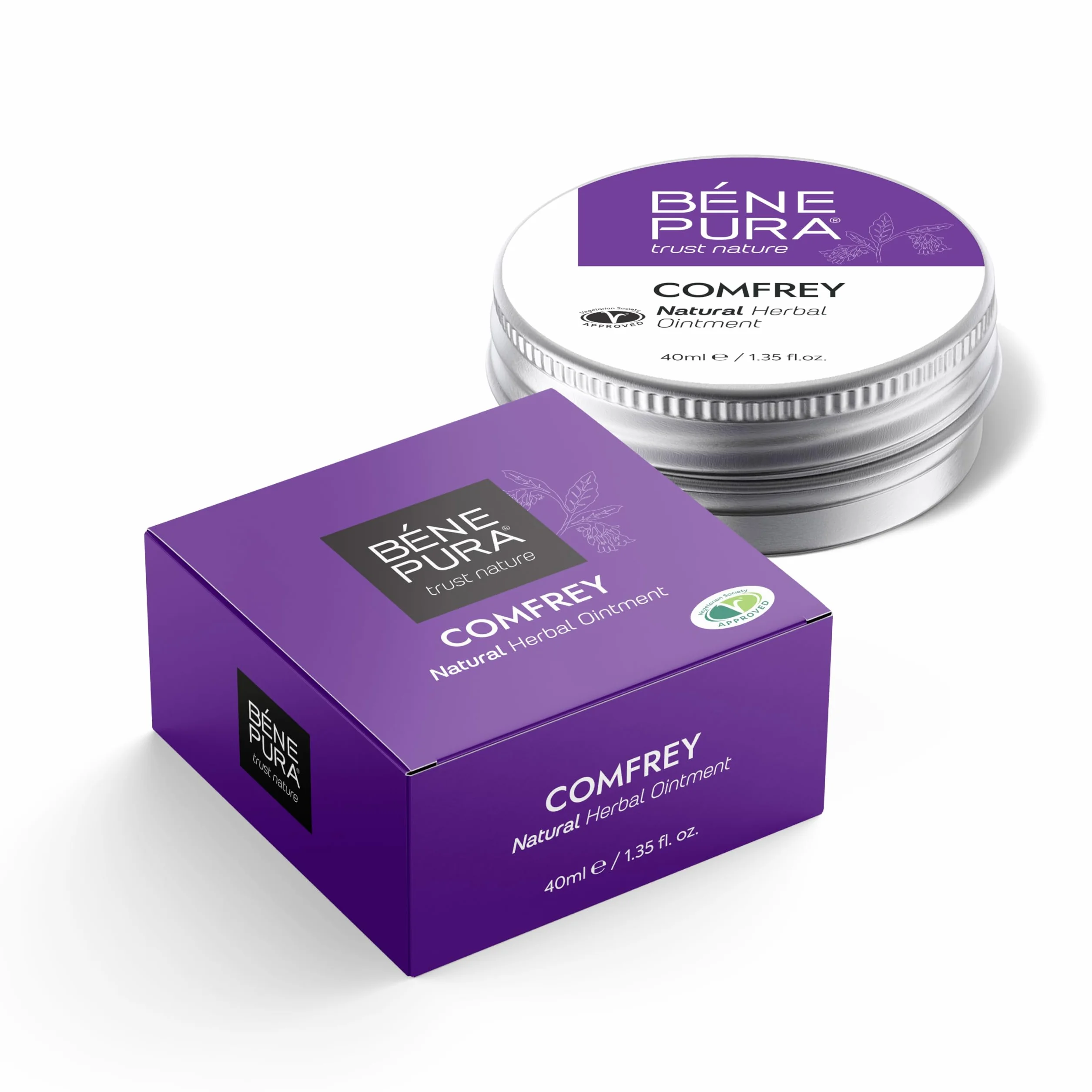 Naturalna maść z żywokostu 40 ml, ekstrakt z oleju tłoczonego na zimno, 100% czysty koncentrat naturalny - ręcznie produkowany w UE