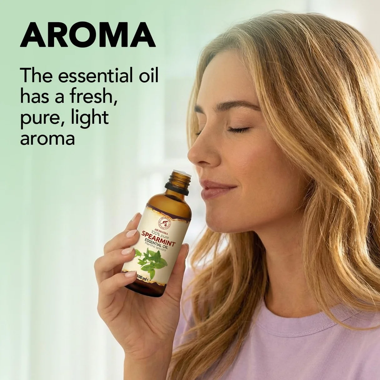 Spearmint Essential Oil 100ml - Mentha Spicata - 100% Natural - Good for Relax - Calming - Good Night - Home Fragrances - Beauty - SPA - Diffuser - Aroma Lamps