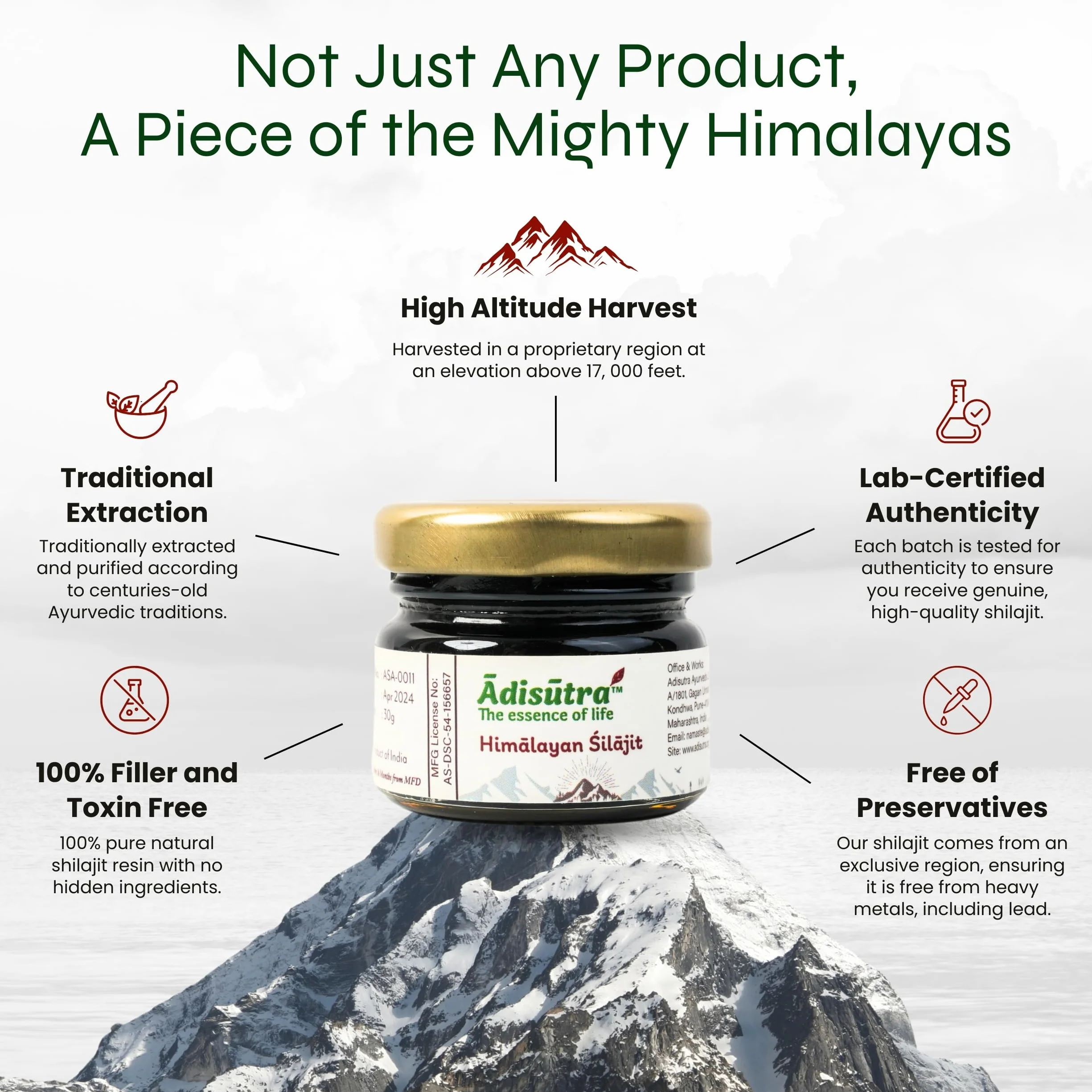 Żywica Shilajit 30 g 500 mg na porcję 60 porcji 76,7% kwasu fulwowego