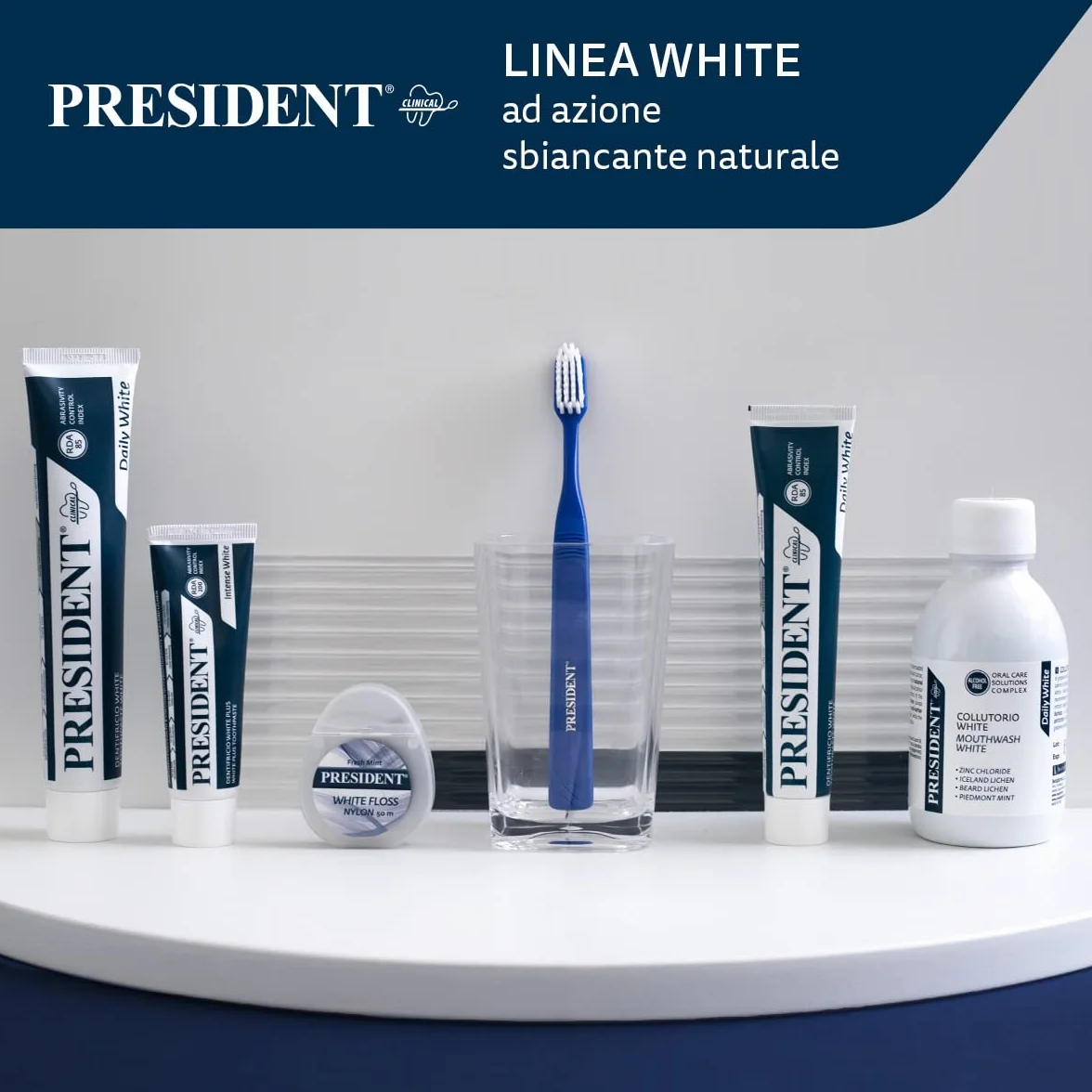 President Zestaw 3 WHITE wybielający pasta do zębów przeciwbakteryjny przeciwblaszkowy