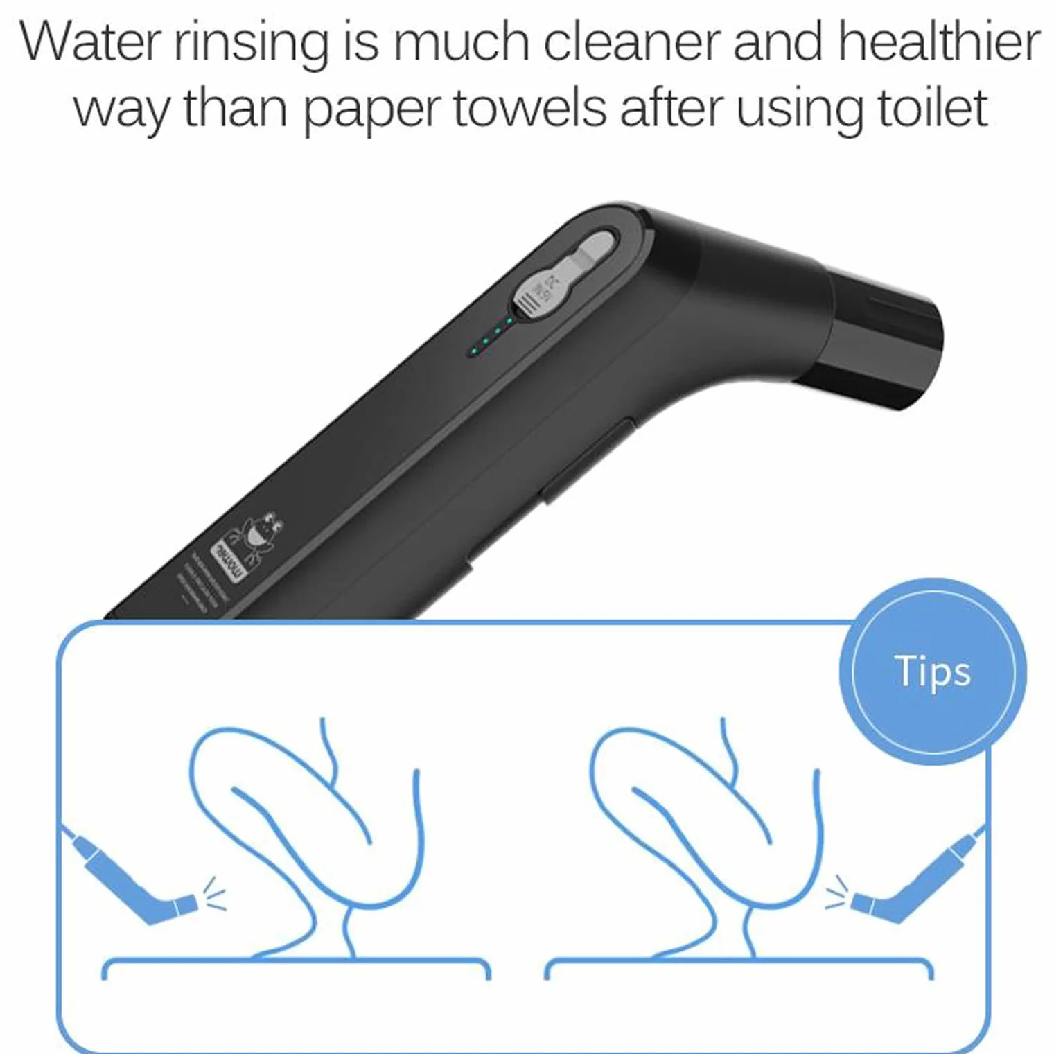 Przenośny bidet podróżny USB-C 2,3 l czarny