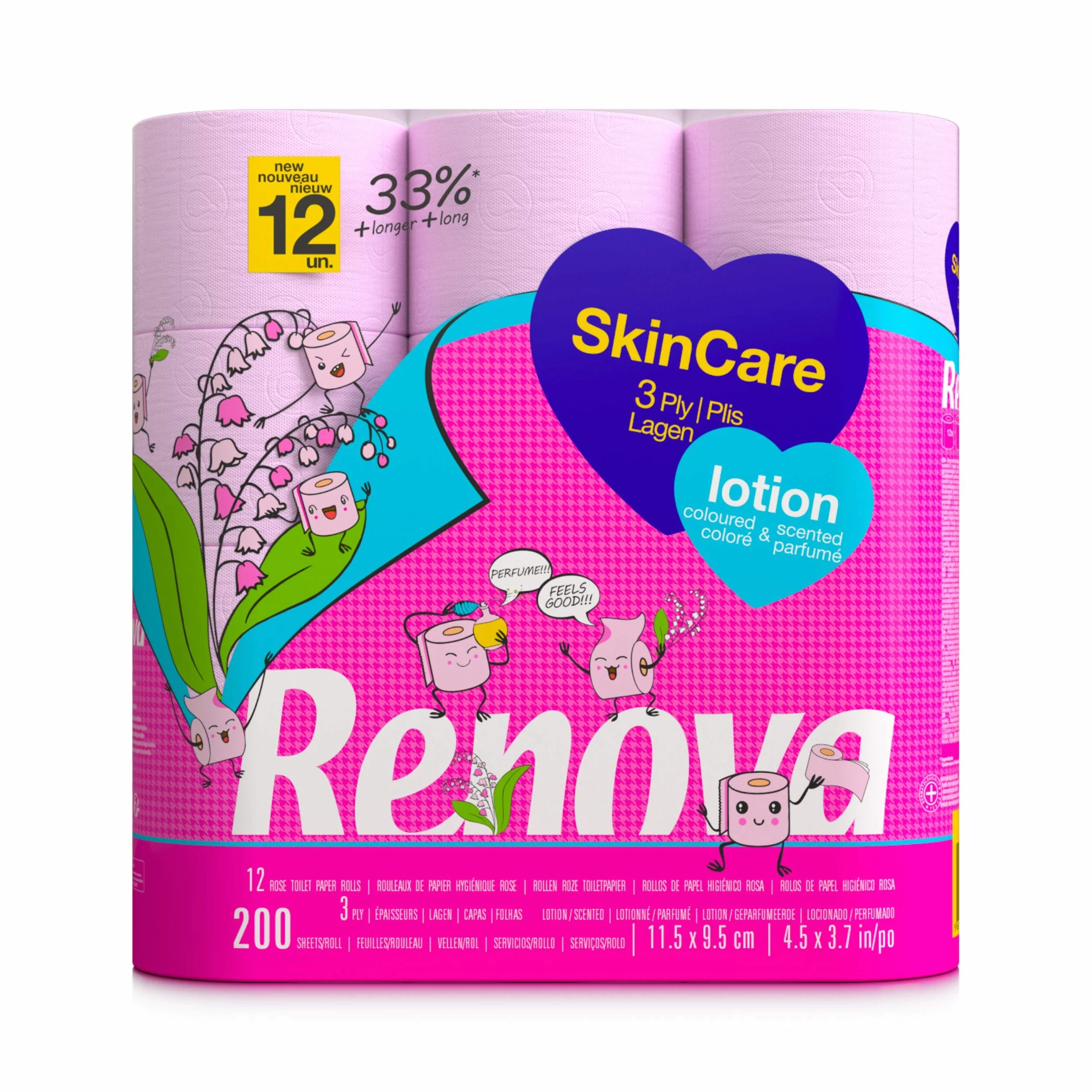 Renova Papier Toaletowy Jumbo Rolls Różowy 12 Sztuk