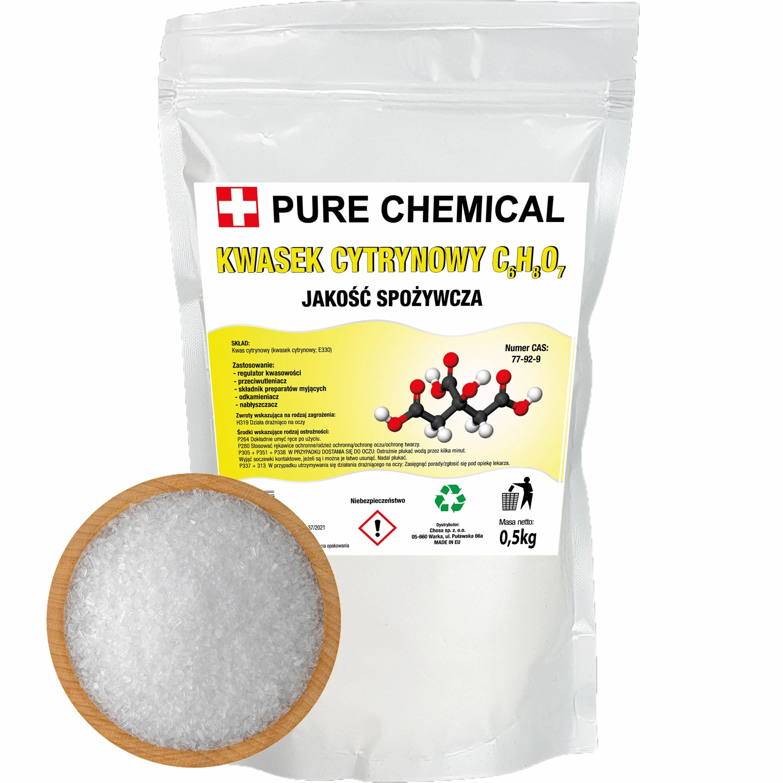 PURE CHEMICAL Kwas Kwasek Cytrynowy E330 (0,5kg)