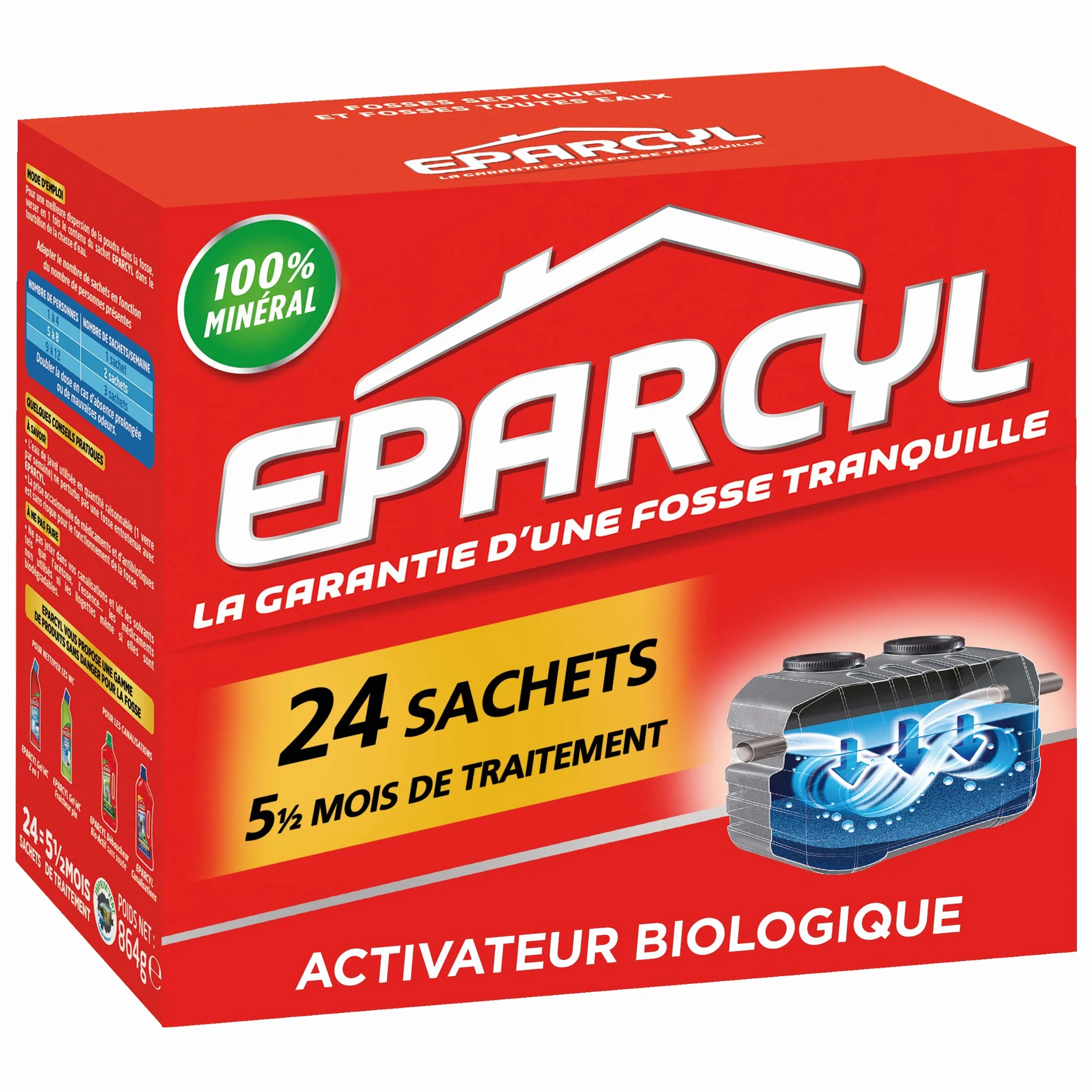 Eparcyl 24 saszetki aktywator biologiczny do zbiorników septycznych konserwacja