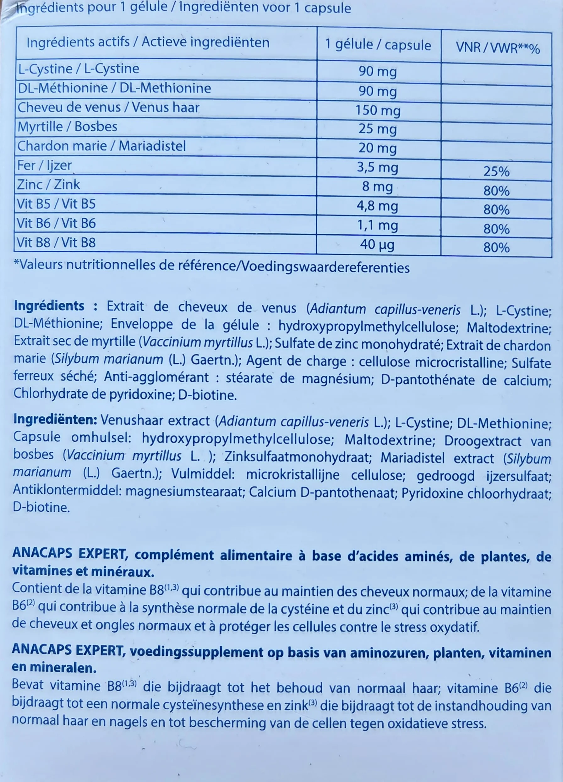 ANACAPS EXPERT complemento caída reaccional 90 cápsulas