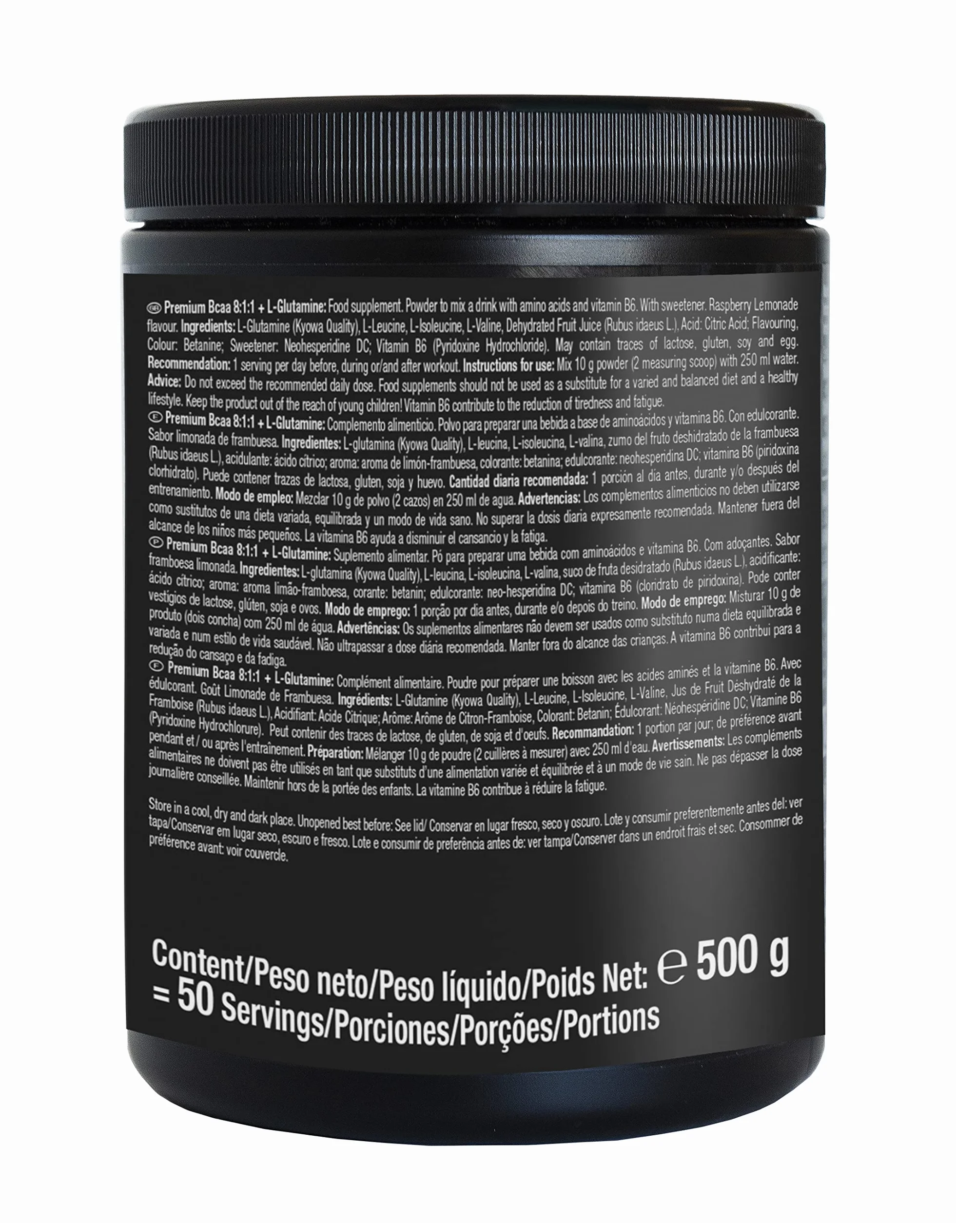 Weider Premium BCAA 8:1:1 500 g - Idealne przed i po treningu, Z L-Glutaminą Kyowa® i Witaminą B6, Bez Cukru, Wegańskie, Smak Różowej Lemonady