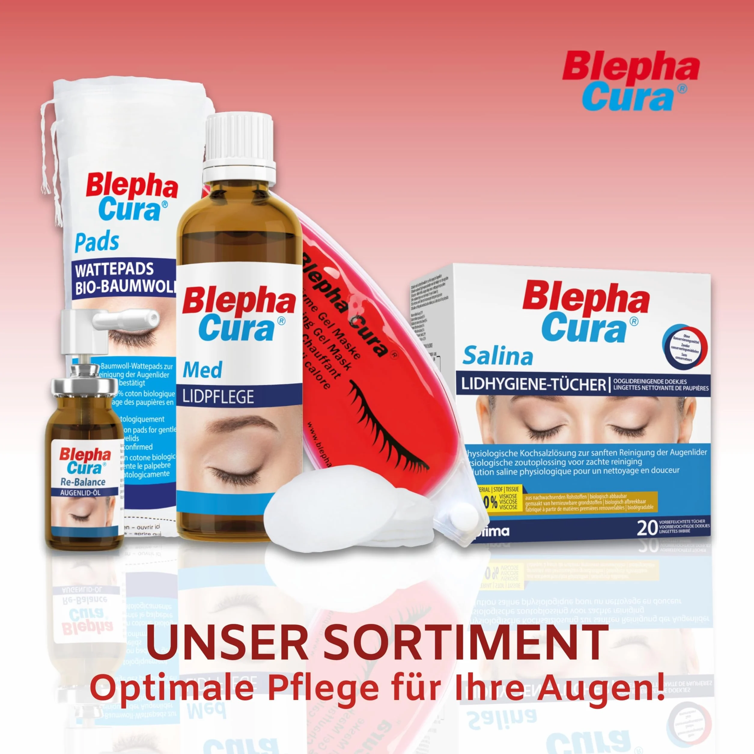BlephaCura SALINA Lidhygiene-Tücher, sterile vorbefeuchtete Einmaltücher zur Reinigung der Augenlider, 20 Sztuka Ściereczki