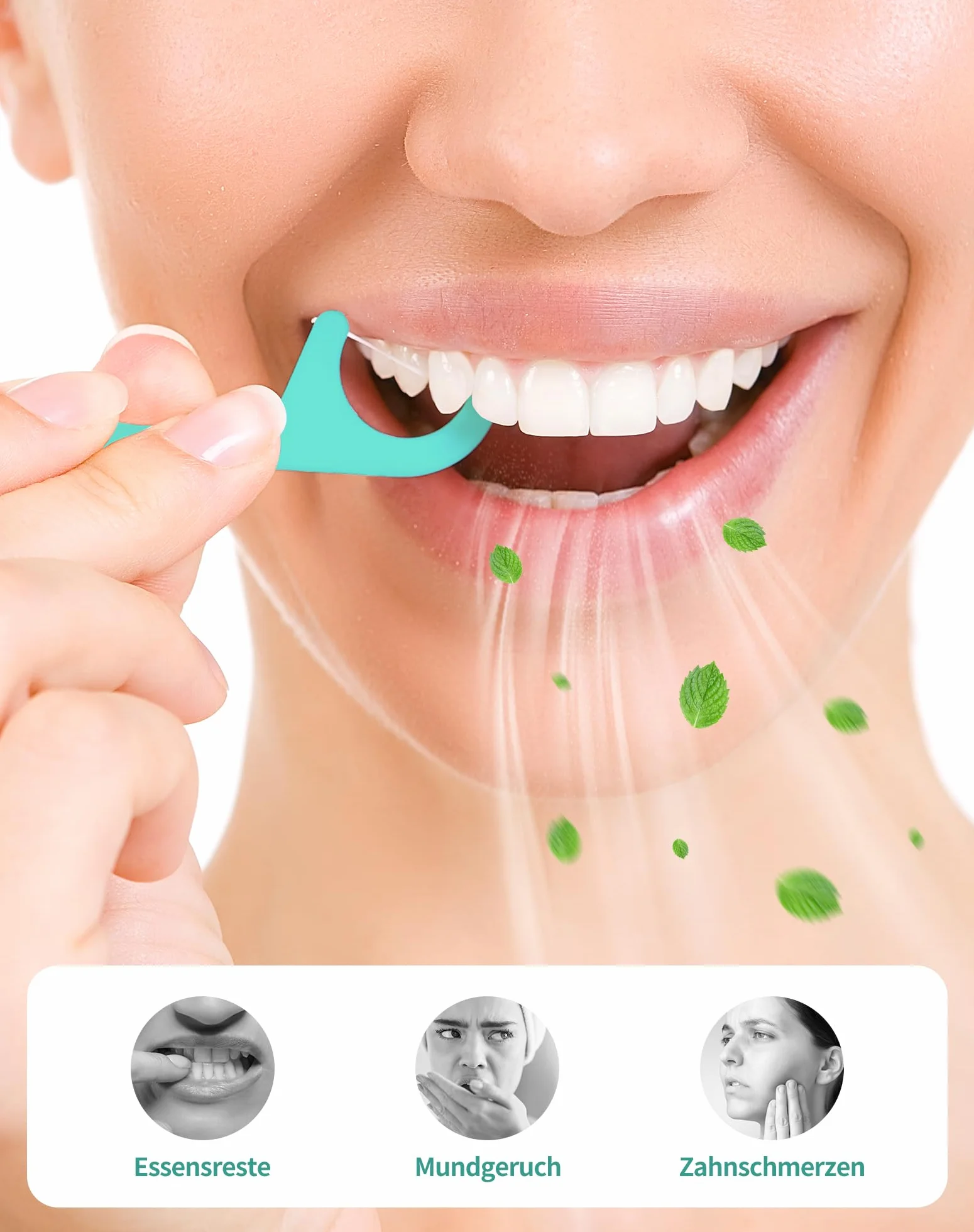 Nici dentystyczne Patyczki Minze NETONDA 200 sztuk do czyszczenia zębów Mięta Flossers Mint Dental Floss Nić dentystyczna z wykałaczką o smaku miętowym patyczki z nicią dentystyczną