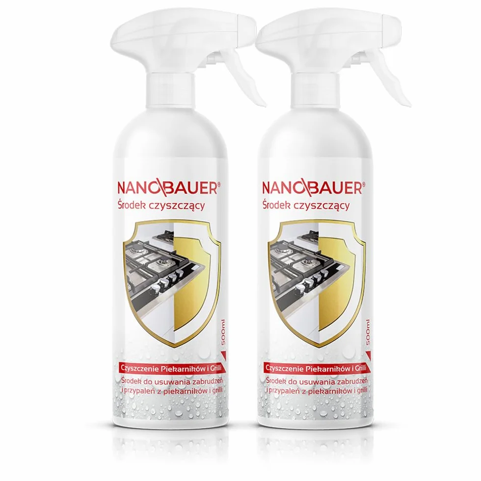 Skuteczny, silnie czyszczący płyn do usuwania przypalonych zabrudzeń | NANOBAUER Środek do czyszczenia piekarników i grilli | Spray | Pojemność 500 ml