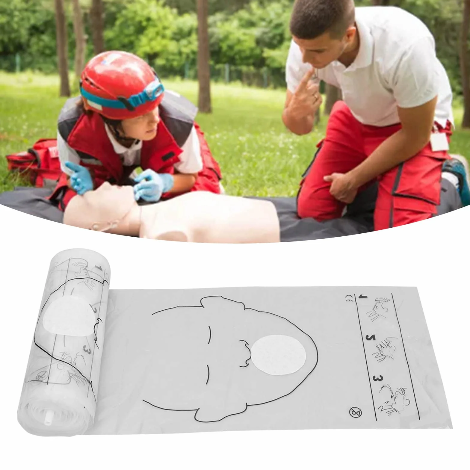 Maska CPR do ochrony twarzy, jednorazowa bariera resuscytacyjna