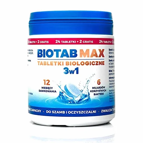 Tabletki bakterie do szamba i oczyszczalni 3w1 24+2 Gratis