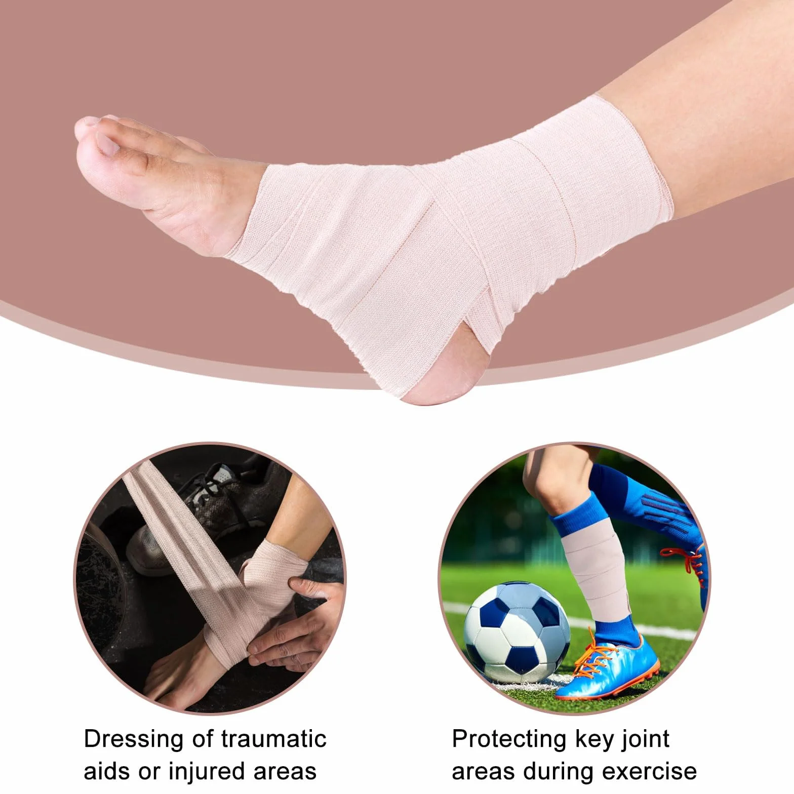 9 sztuk elastycznych bandaży premium z metalowymi klipsami, oddychające, samoprzylepne, nadają się do prania i wielokrotnego użytku, do urazów sportowych, pierwszej pomocy, zwierząt domowych