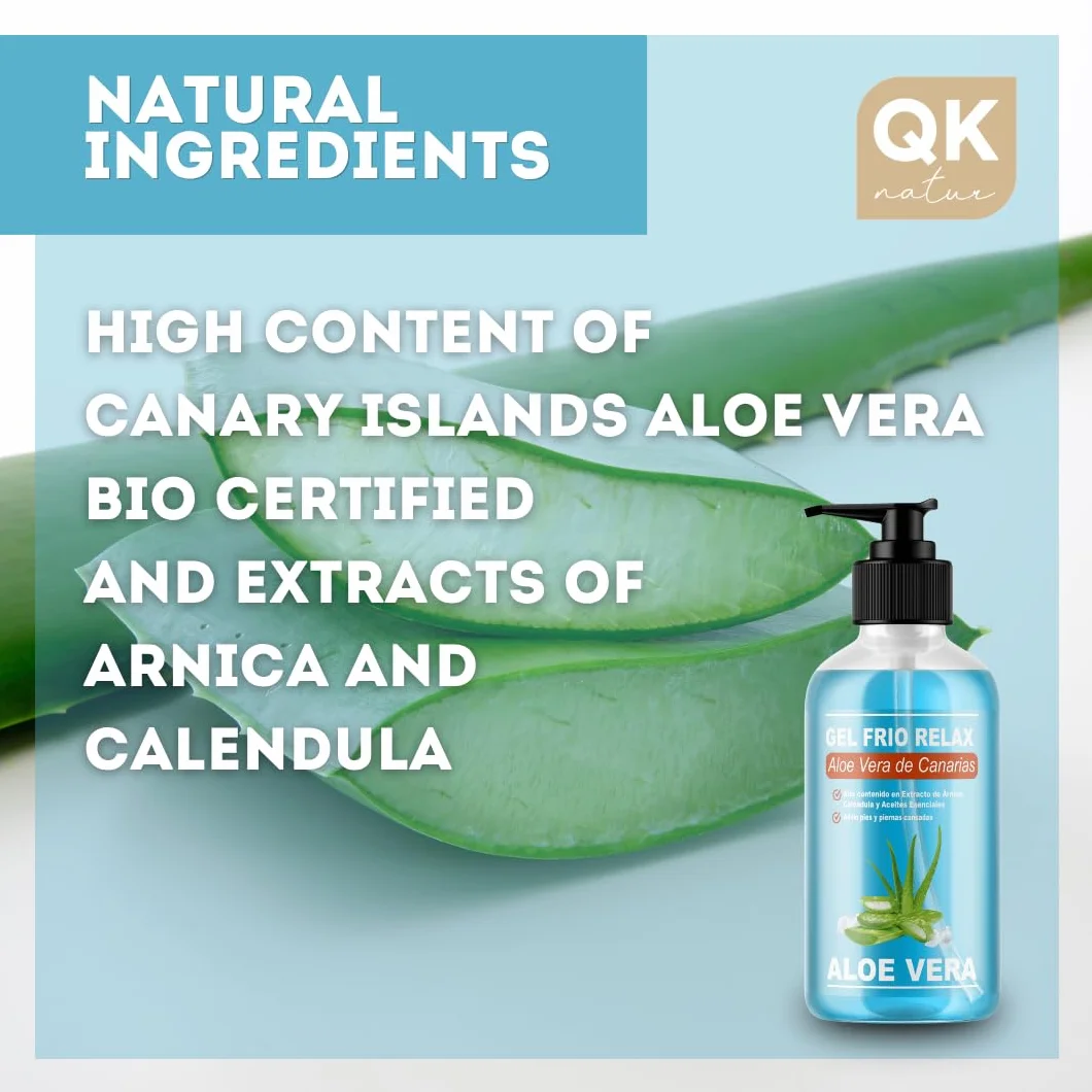 BIO ALOE VERA DE CANARIAS COLD GEL - Z ekstraktem z arniki i nagietka. Działa odświeżająco i uspokajająco, łagodzi zmęczone nogi, pobudza krążenie. Naturalne nawilżenie.