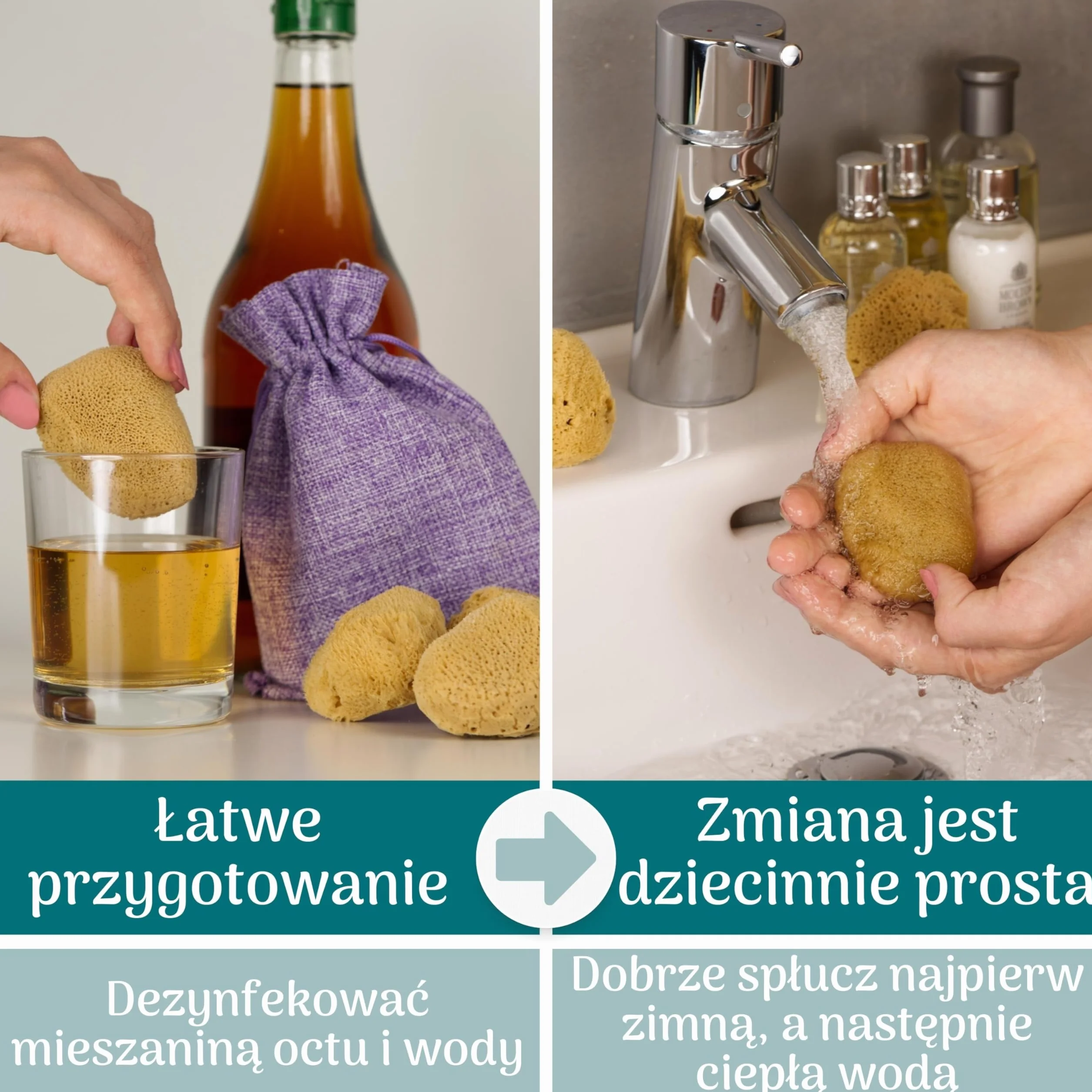tom&pat® Naturalna gąbka menstruacyjna • alternatywa dla tamponów • wielokrotnego użytku zmywalna • Dermatest doskonały • pojemnik podróżny • jakość premium Grecja (Roz. M, 5 x 5-7 cm)