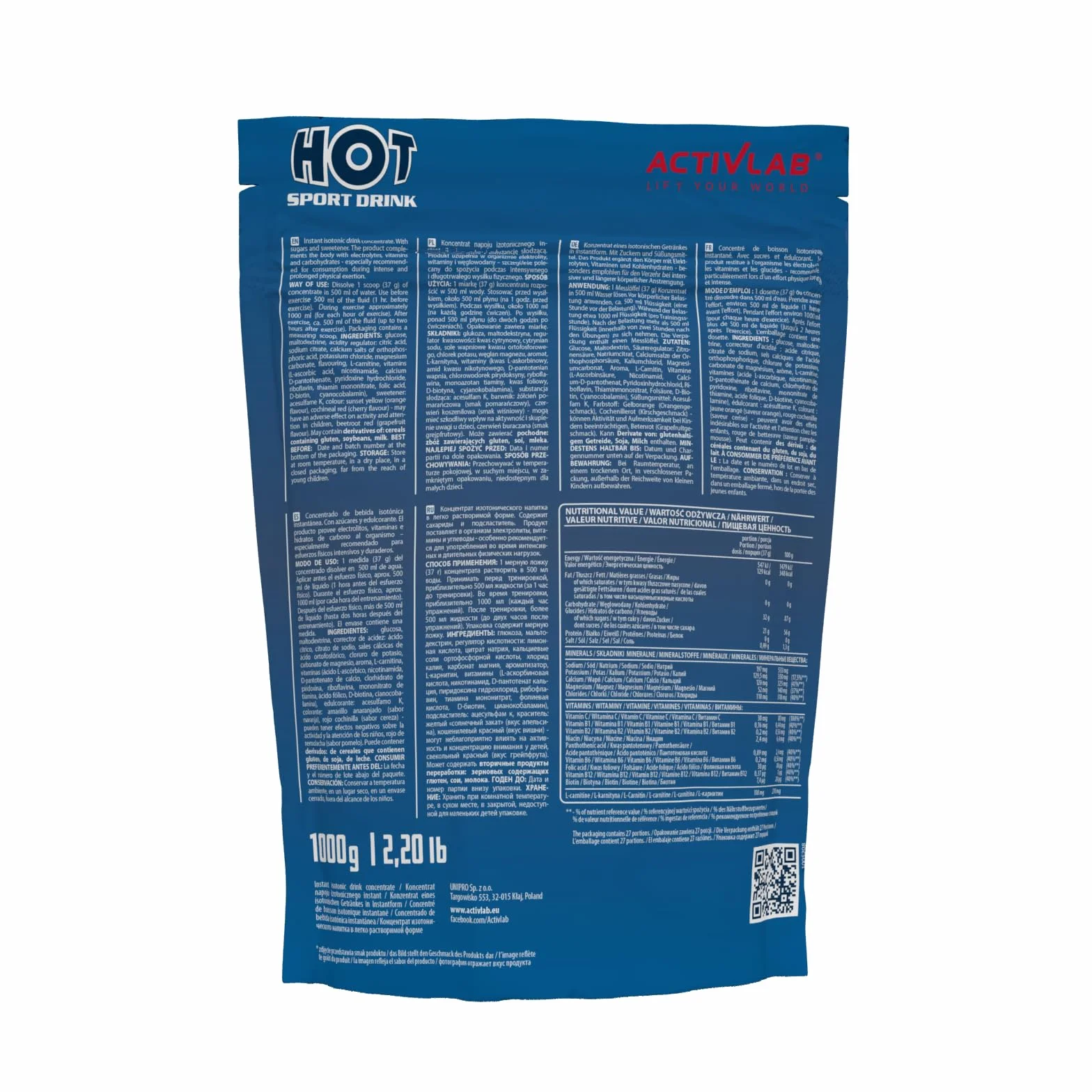 Activlab Hot Sport napój izotoniczny grejpfrut 1000 g