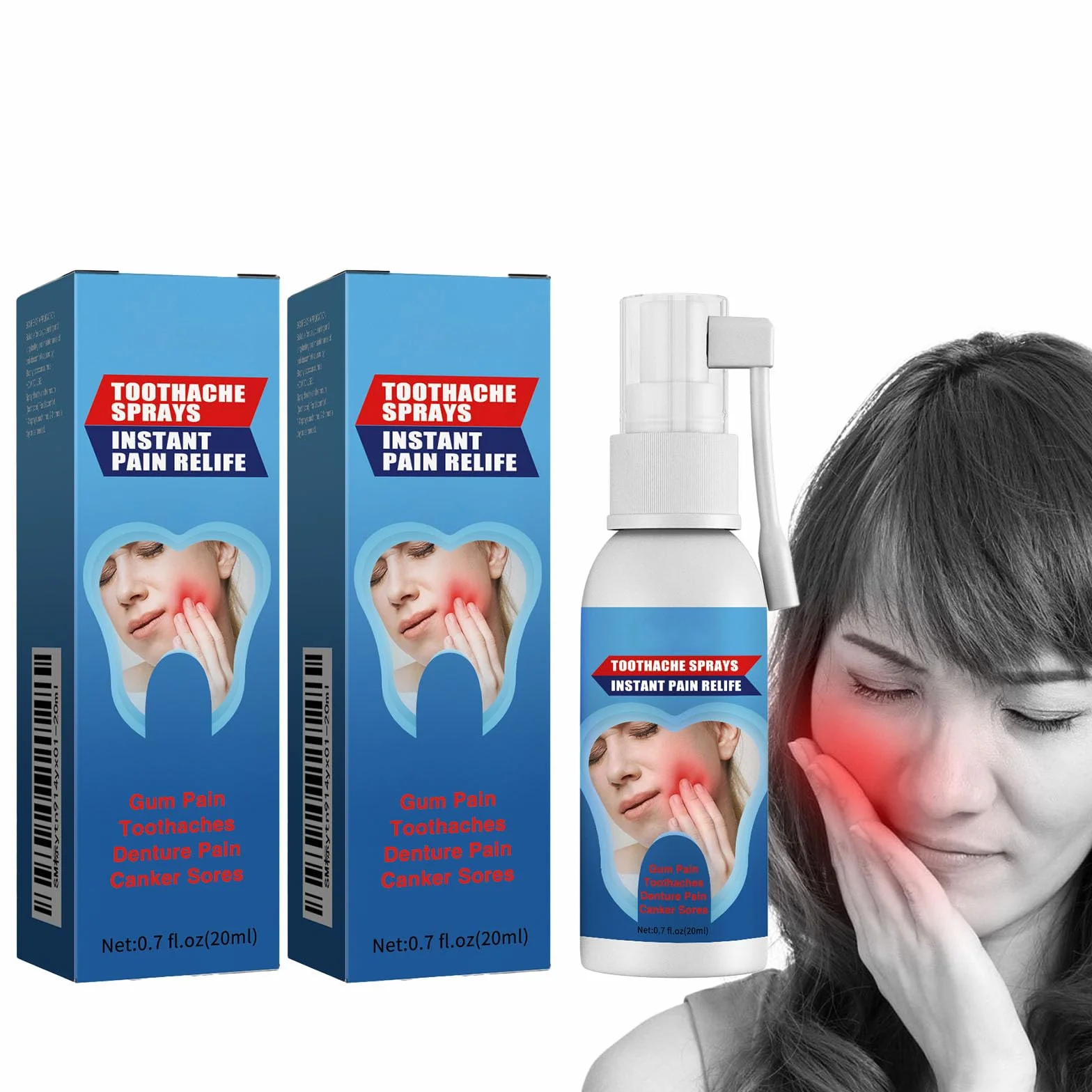 Stomatologiczny spray przeciwbólowy na ból zęba - 2 szt.