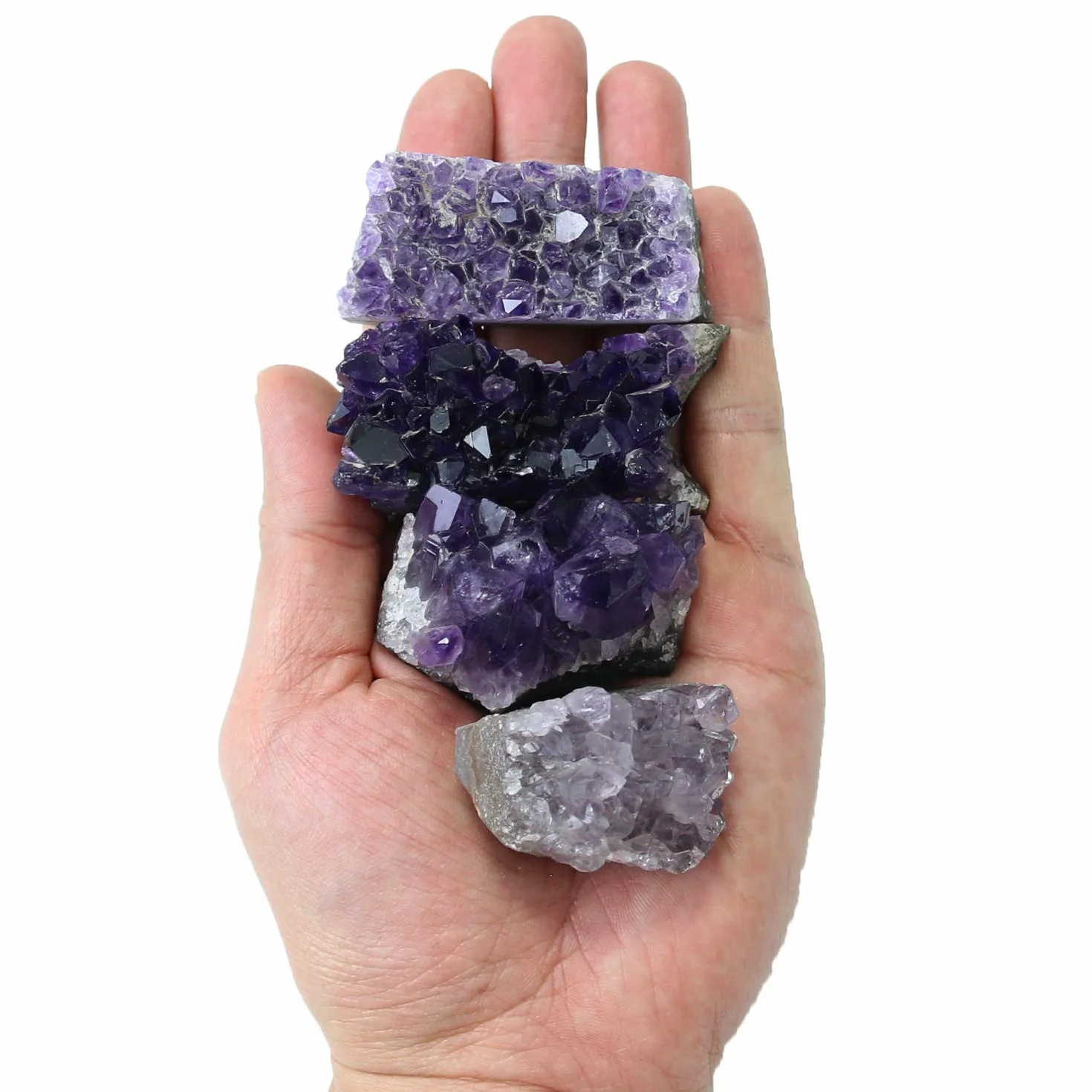 Raw Amethyst Stones and Crystals Rock,Naturalne Amathesis Crystal Clusters,Geodes with Crystals,Prawdziwe kryształy ametystu Geode,Kamienie szlachetne,Kryształy lecznicze (0,11 funta)