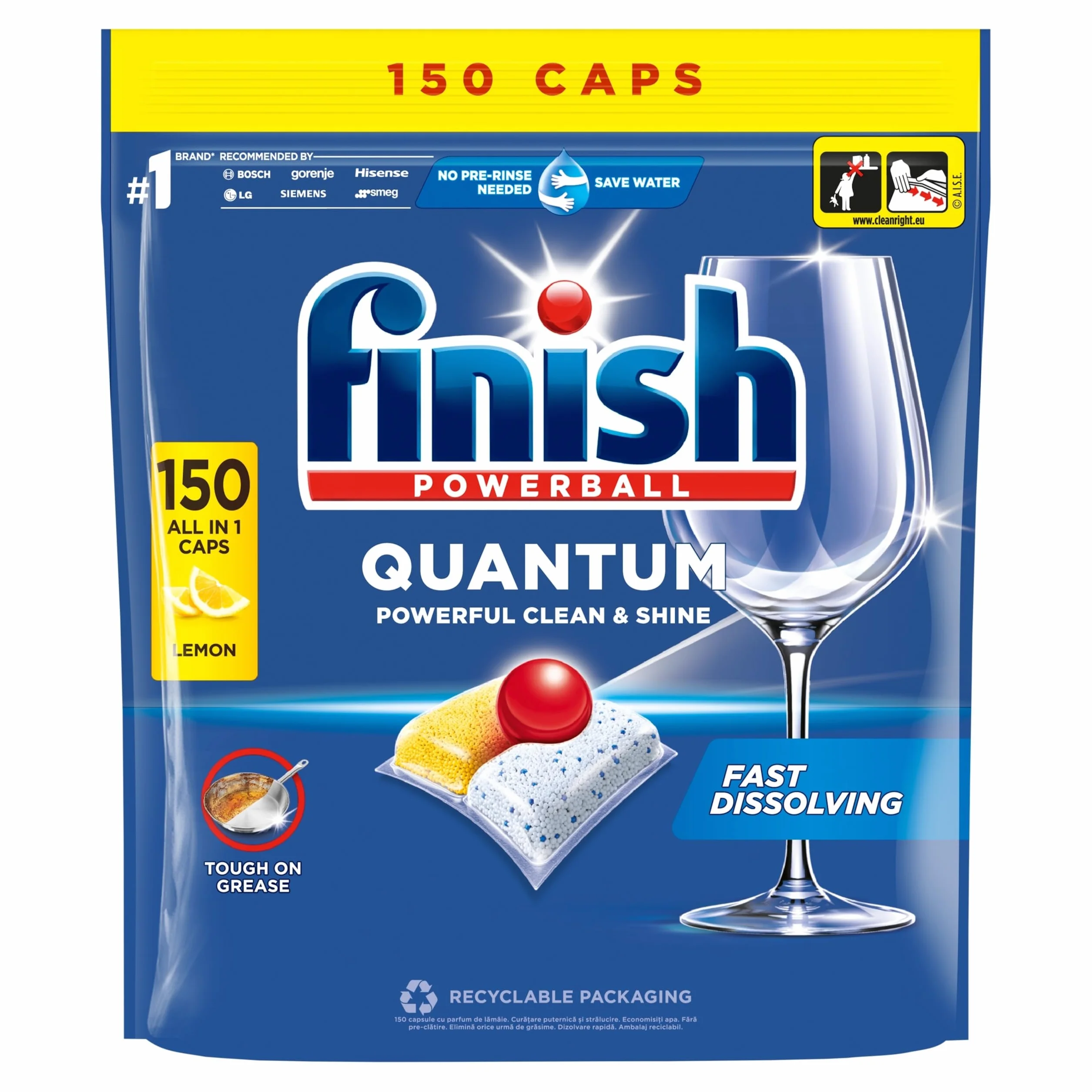 Kapsułki do zmywarki FINISH Quantum All in 1 Lemon 150szt