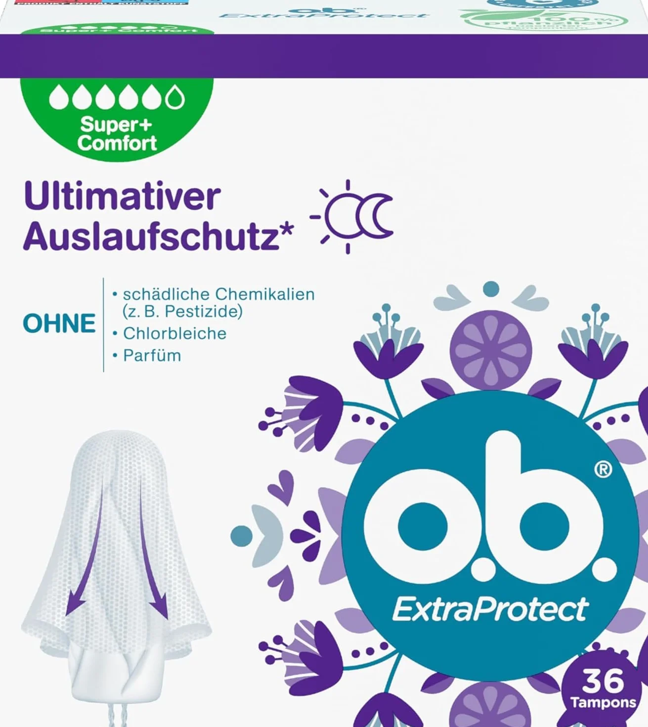 O.B. 28072 Tampony, 36 Sztuk, Biały