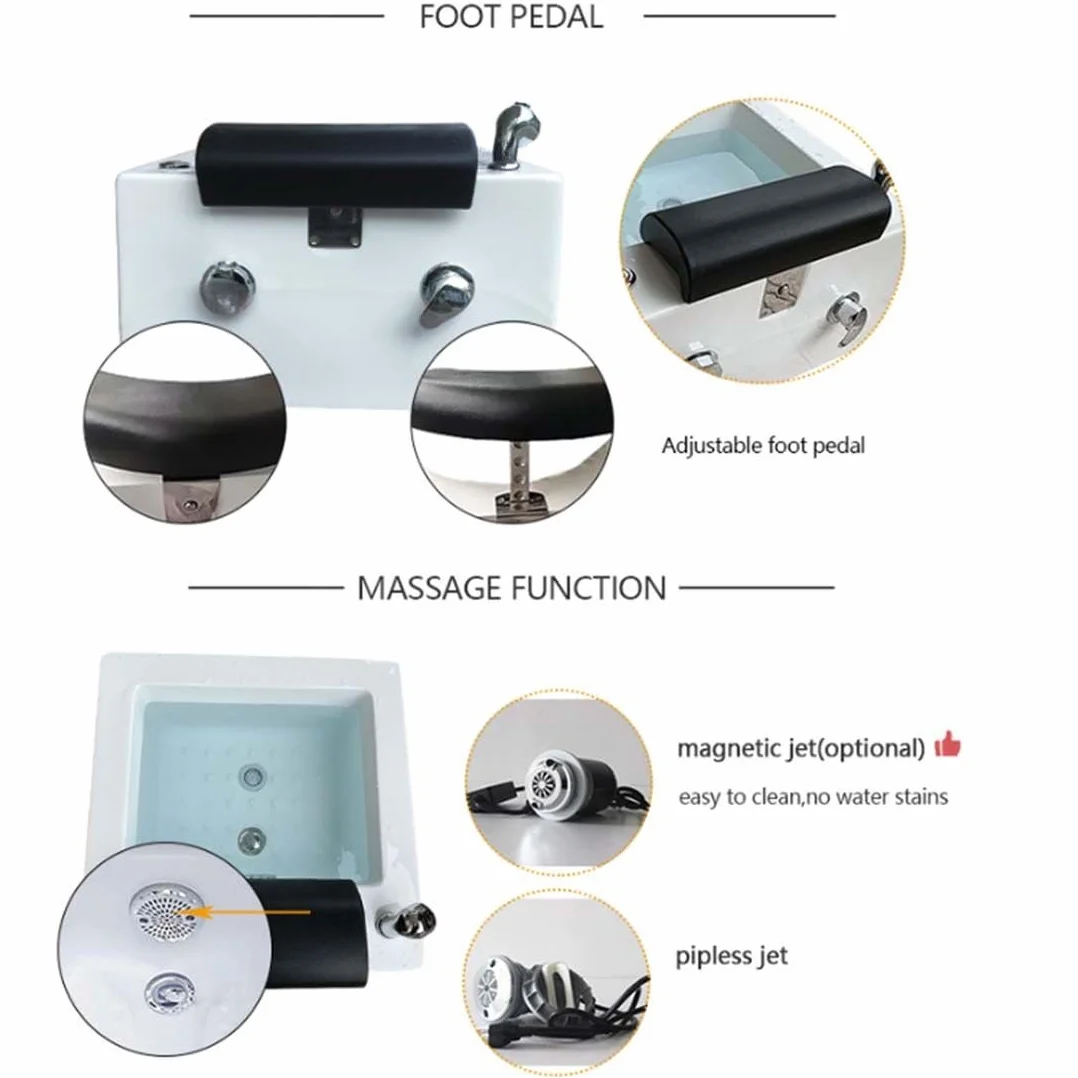 Pedicure Foot Spa, Przenośna Wanna Z Hydromasażem Do Stóp, Miska Do Pedicure, Kąpiel Stóp, Wanna Z Hydromasażem Do Stóp, Akrylowe Krzesło Do Pedicure Zlew, Salon Masażu, Stopa Do Masażu