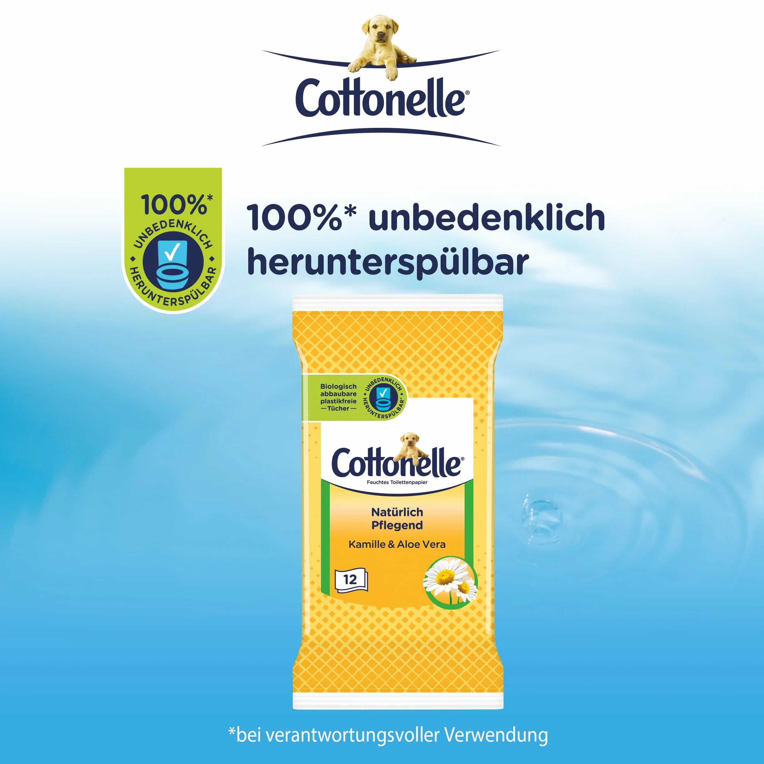 Cottonelle Wilgotny papier toaletowy do podróży rumianek i aloes biodegradowalny 20 x 12 ściereczek