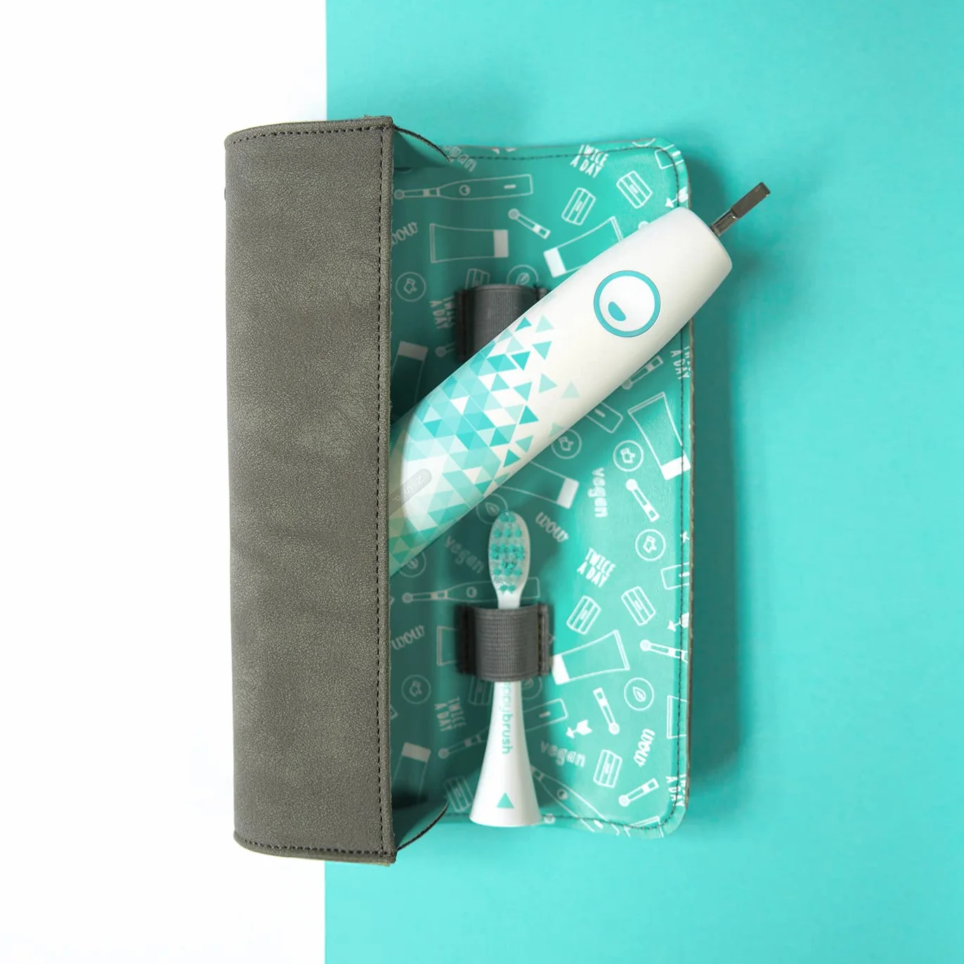 happybrush® Wodoodporne etui na szczoteczki do zębów do ochrony podczas podróży | szczoteczka do zębów, etui podróżne, szare (kompatybilne z elektrycznymi szczoteczkami do zębów firmy Philips, Braun & Oral-B)