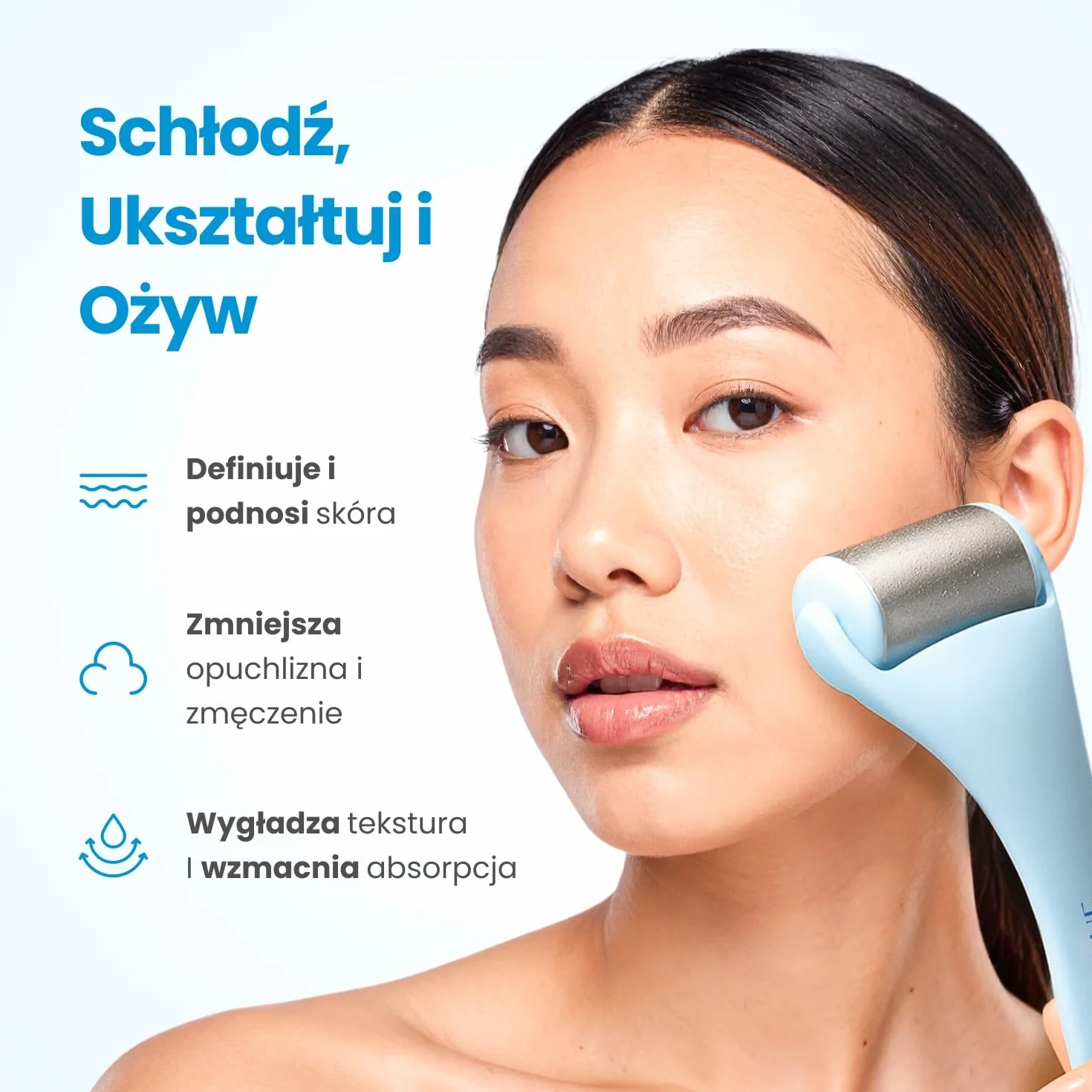 PLANTIFIQUE Gua Sha Jade Stone Tool for Face narzędzie do masażu przeciw starzeniu się narzędzie GuaSha do twarzy produkty do pielęgnacji skóry twarzy masażer do twarzy (Ice Roller)