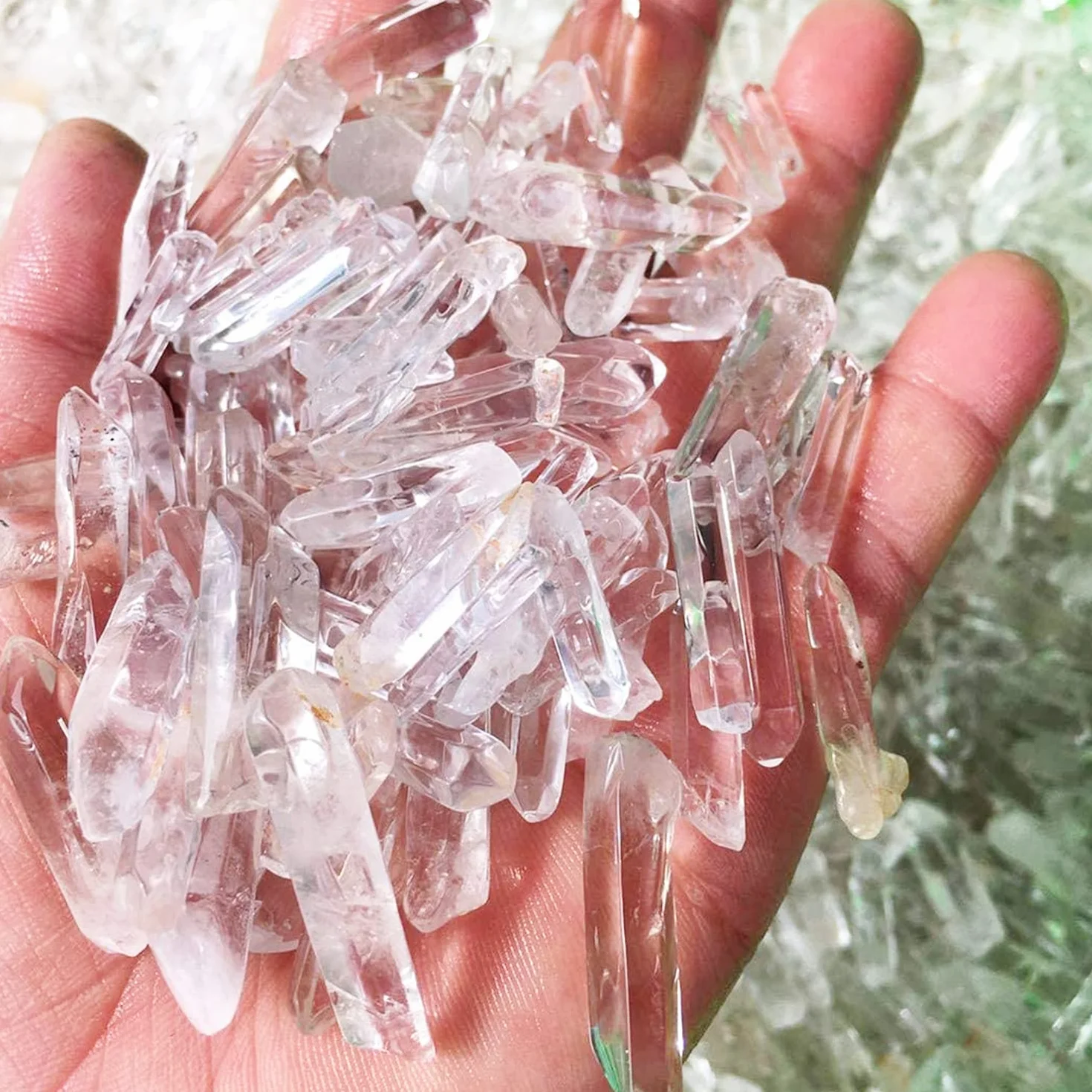 Kamień naturalny kryształ różdżki 200 g kwarc jasny wieża szkło skalne kryształ uzdrawiający opakowanie prezent