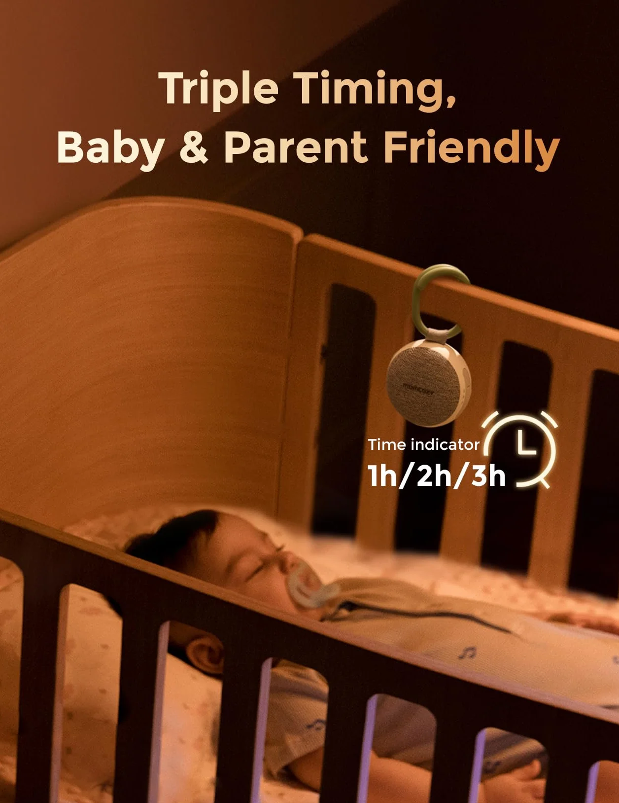 Momcozy Przenośna maszyna dźwiękowa, urządzenie dźwiękowe dla niemowląt do wyjścia