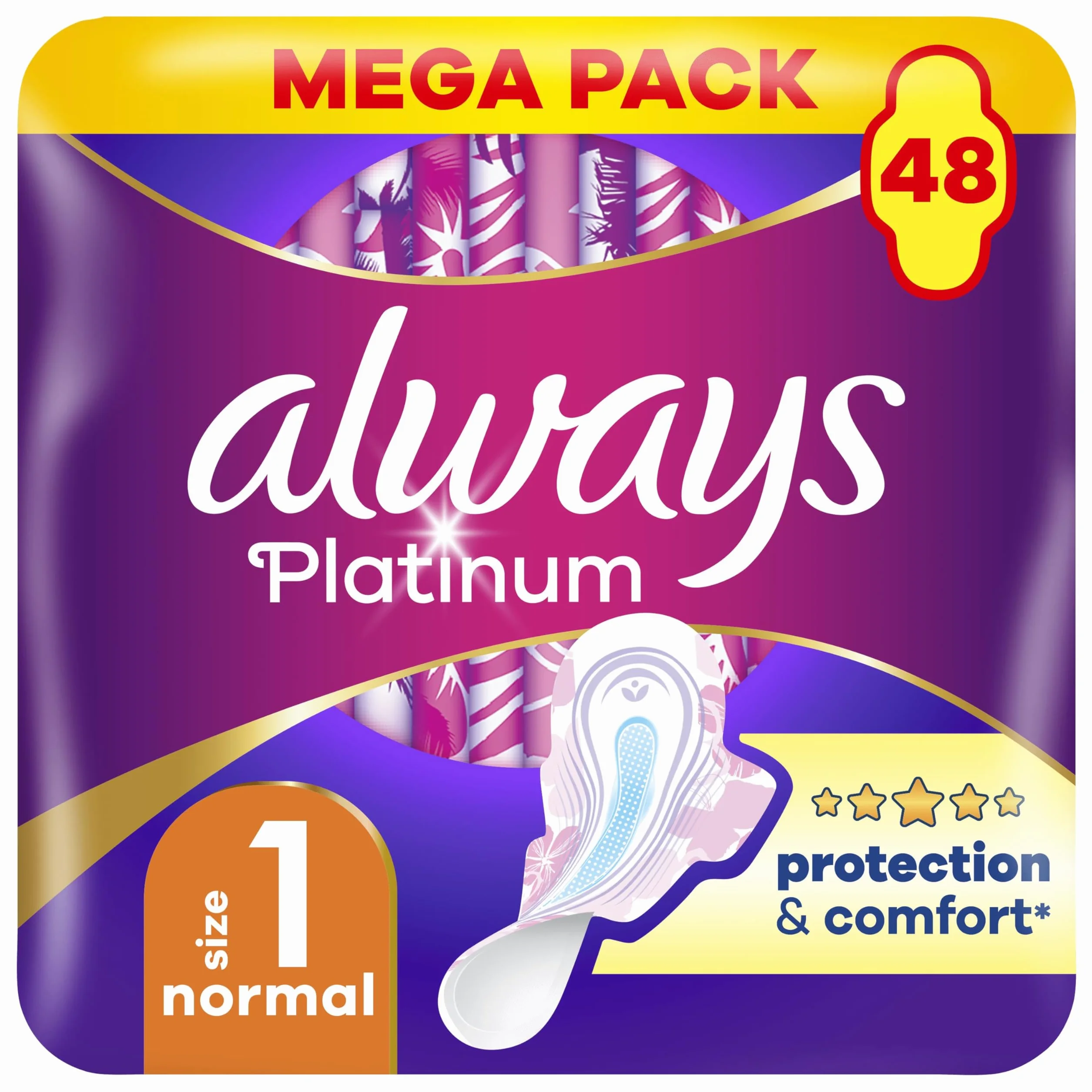 Always Platinum Normal (rozmiar 1) Podpaski ze skrzydełkami 48