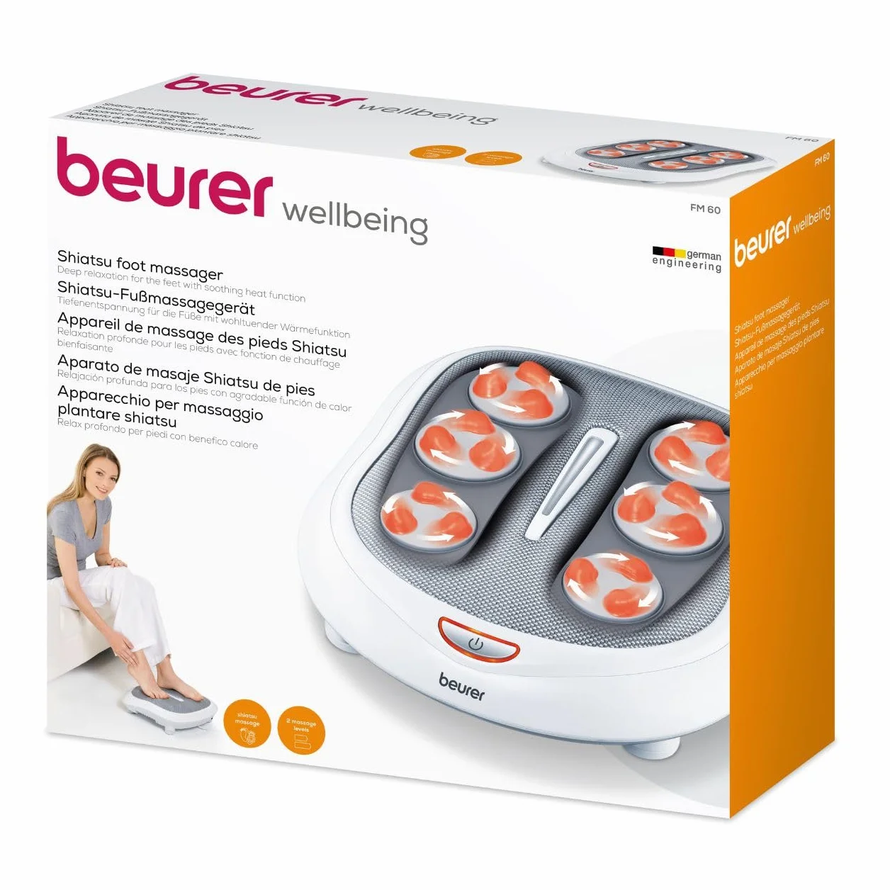 Beurer FM 60 Masażer do stóp Shiatsu 18 głowic ciepło 2 prędkości