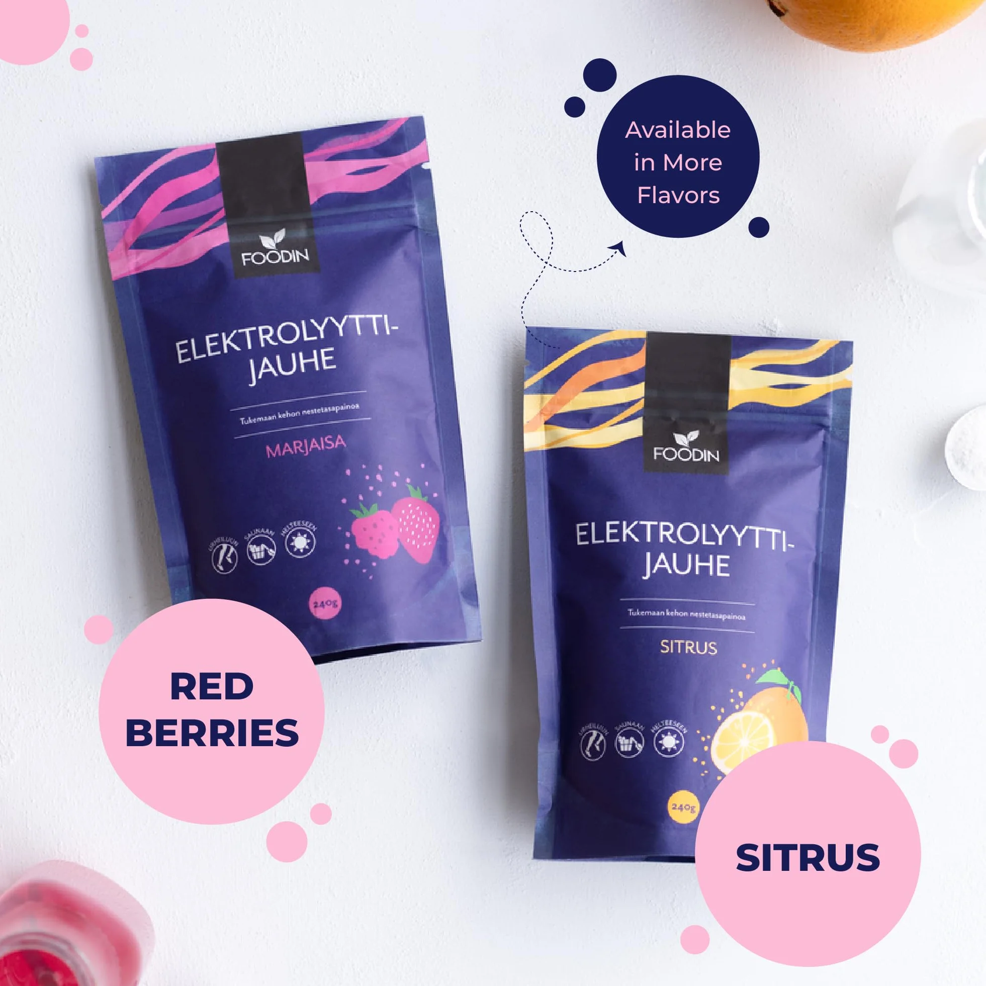 Electrolyte Powder, red Berries Flavour 240 g, bez cukru, a mimo to izotoniczny