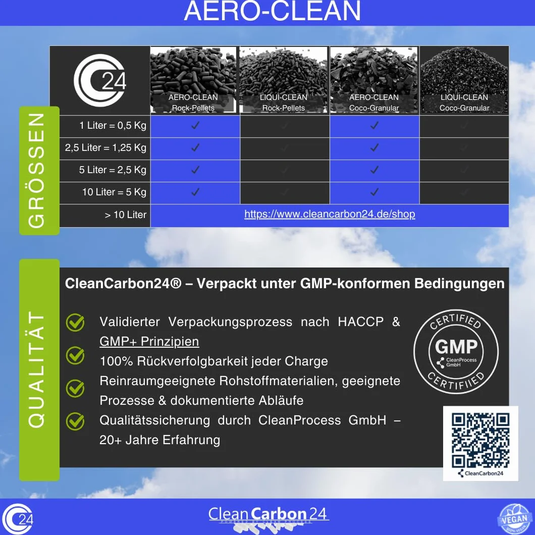 Granulat węgla aktywnego 3,4-4,8mm z łupin orzecha kokosowego 2,5L do oczyszczania powietrza