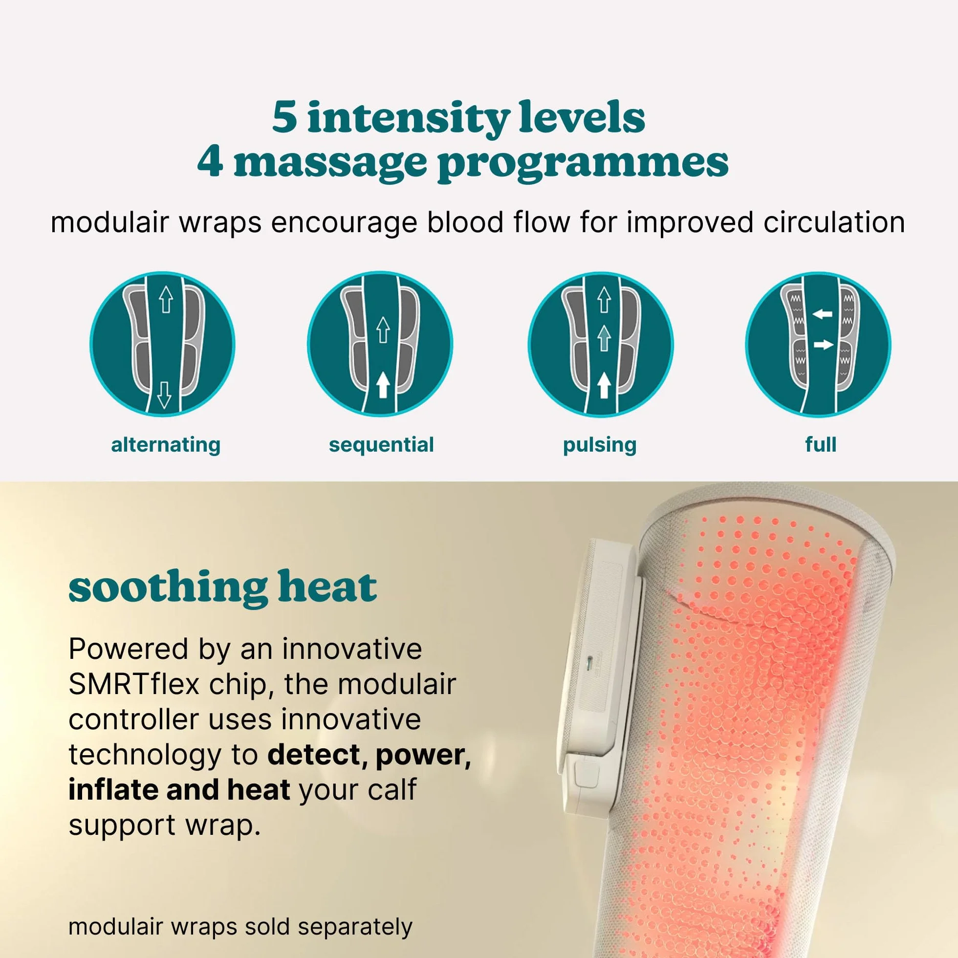 HoMedics Modulair Compression Controller moduł kontrolera kompresji z regulowanym masażem termicznym czas pracy 5 godzin