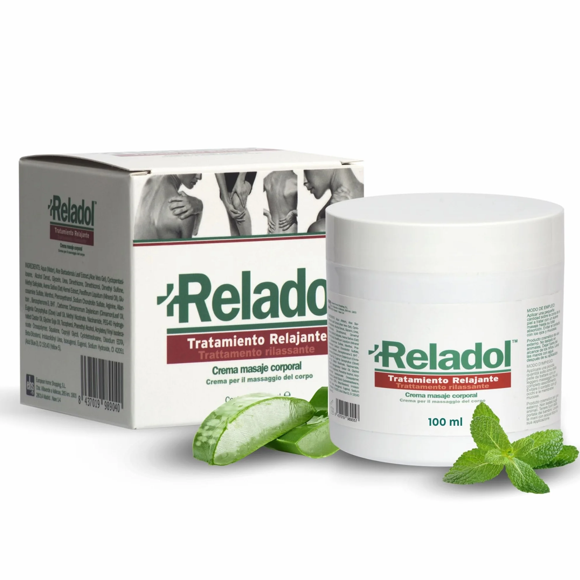 Reladol krem z efektem rozgrzewającym 100 ml, żel do masażu i regeneracji mięśni maść przeciwbólowa z aloesem dla mięśni i nóg ciała Aktywność przeciwbólowa