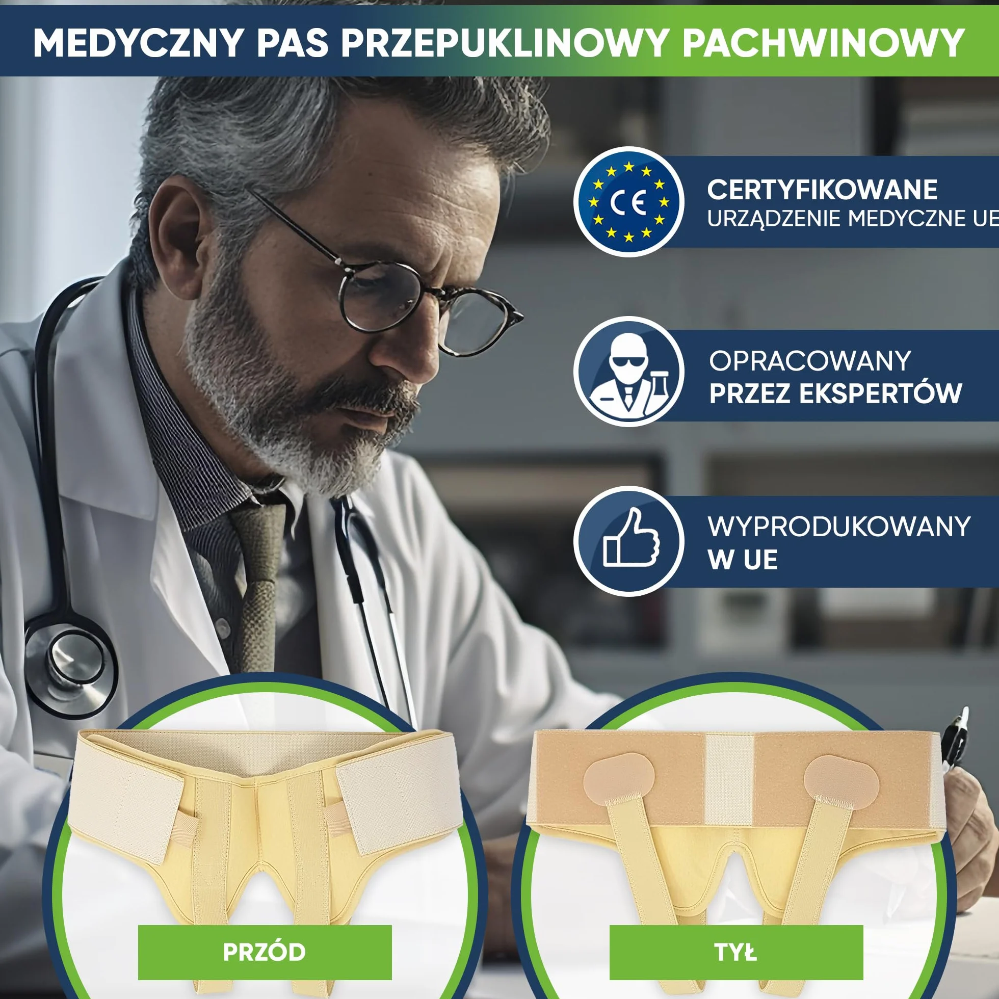 Pas podtrzymujący pachwiny na przepuklinę pachwinową Rozmiar 2