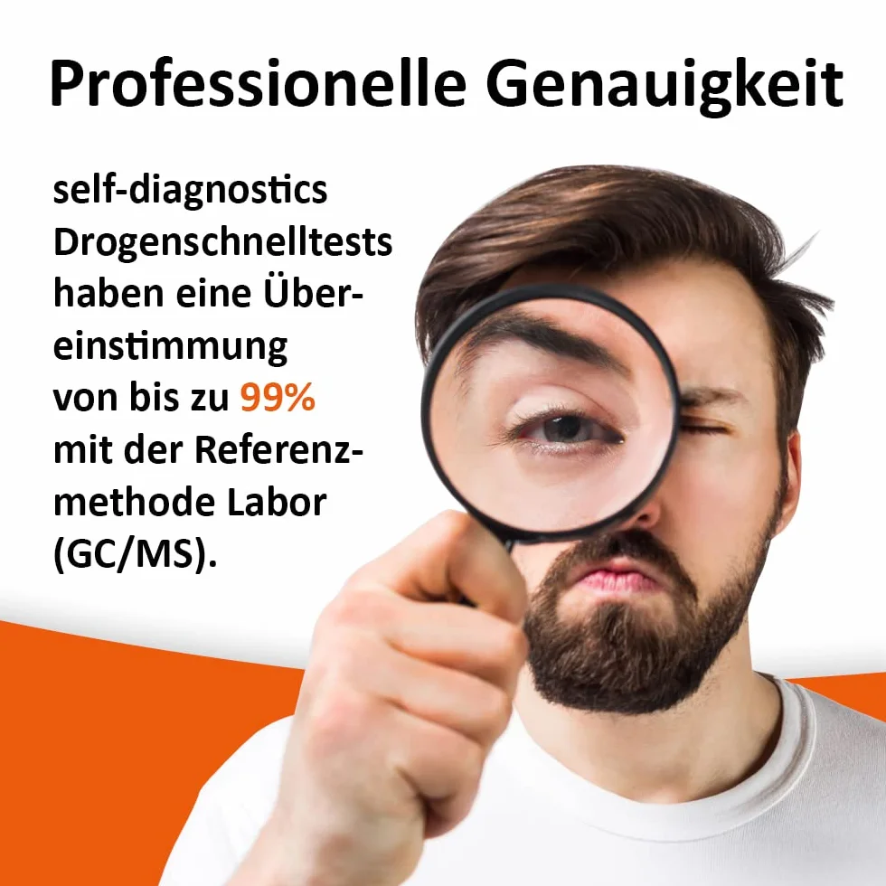 self-diagnostics Multi 5 Szybki Test Narkotykowy – Wykrywanie 5 Rodzajów Narkotyków: Kokaina, Konopie (THC), Amfetamina, Opiaty/Morfina i Metamfetamina – 5-minutowy Domowy Test Moczowy