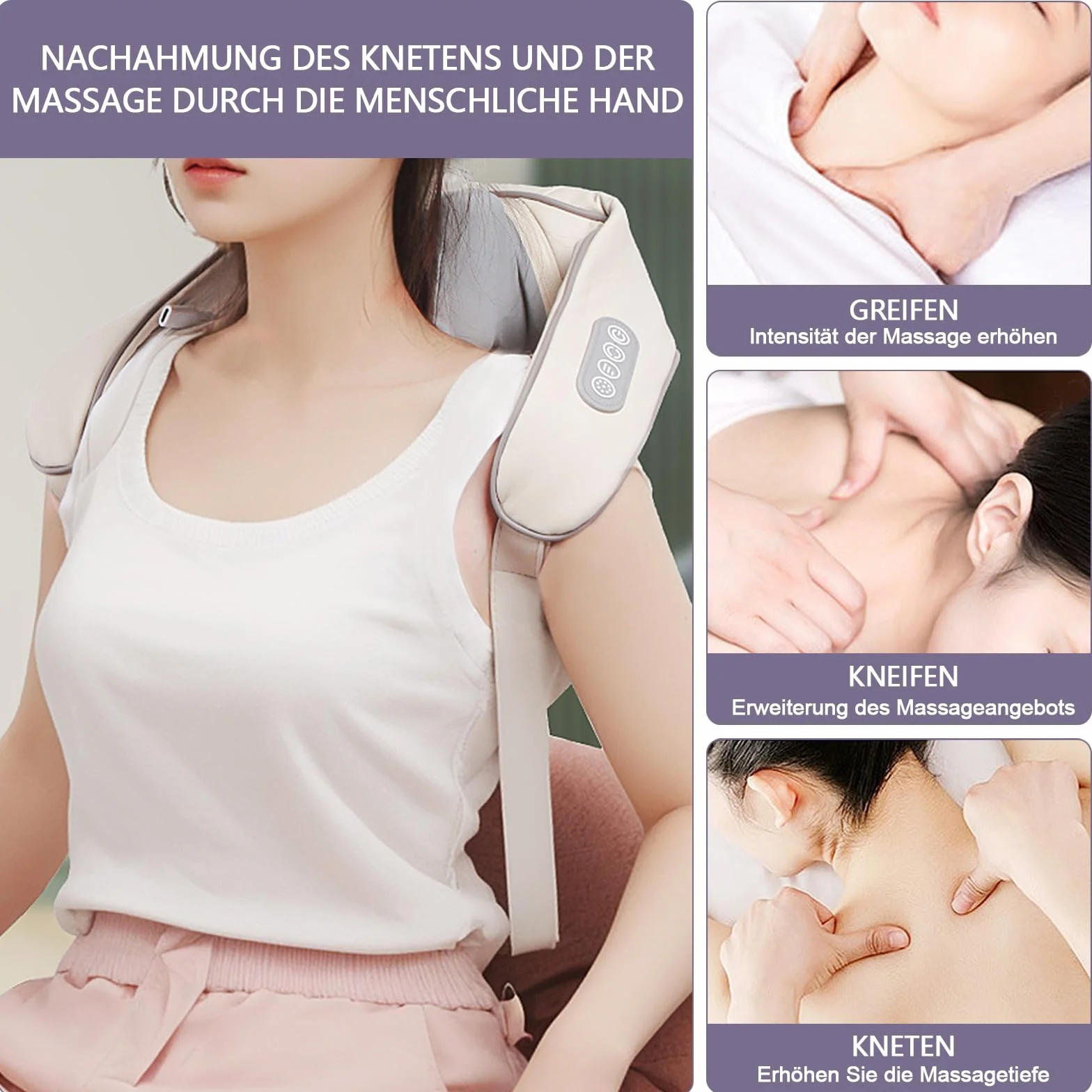 Masażer Shiatsu 6D do ramion i karku, głębokie ugniatanie tkanek, elektryczny do pleców i nóg