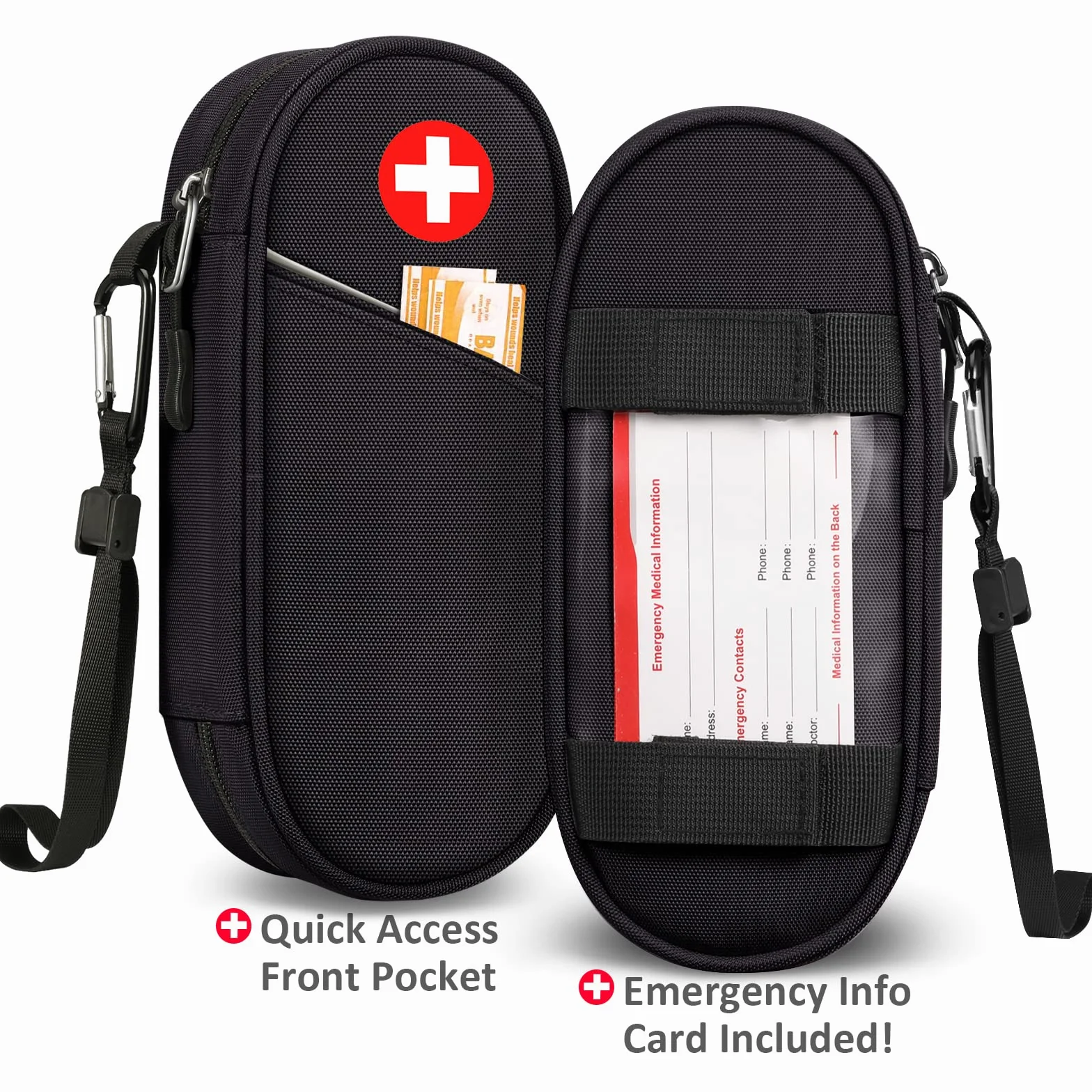 SITHON EpiPen Medyczny futerał do przenoszenia, przenośna torba ratunkowa Izolowany organizer na apteczkę na 2 EpiPens, inhalator astmy, niezbędnik medycyny alergicznej,