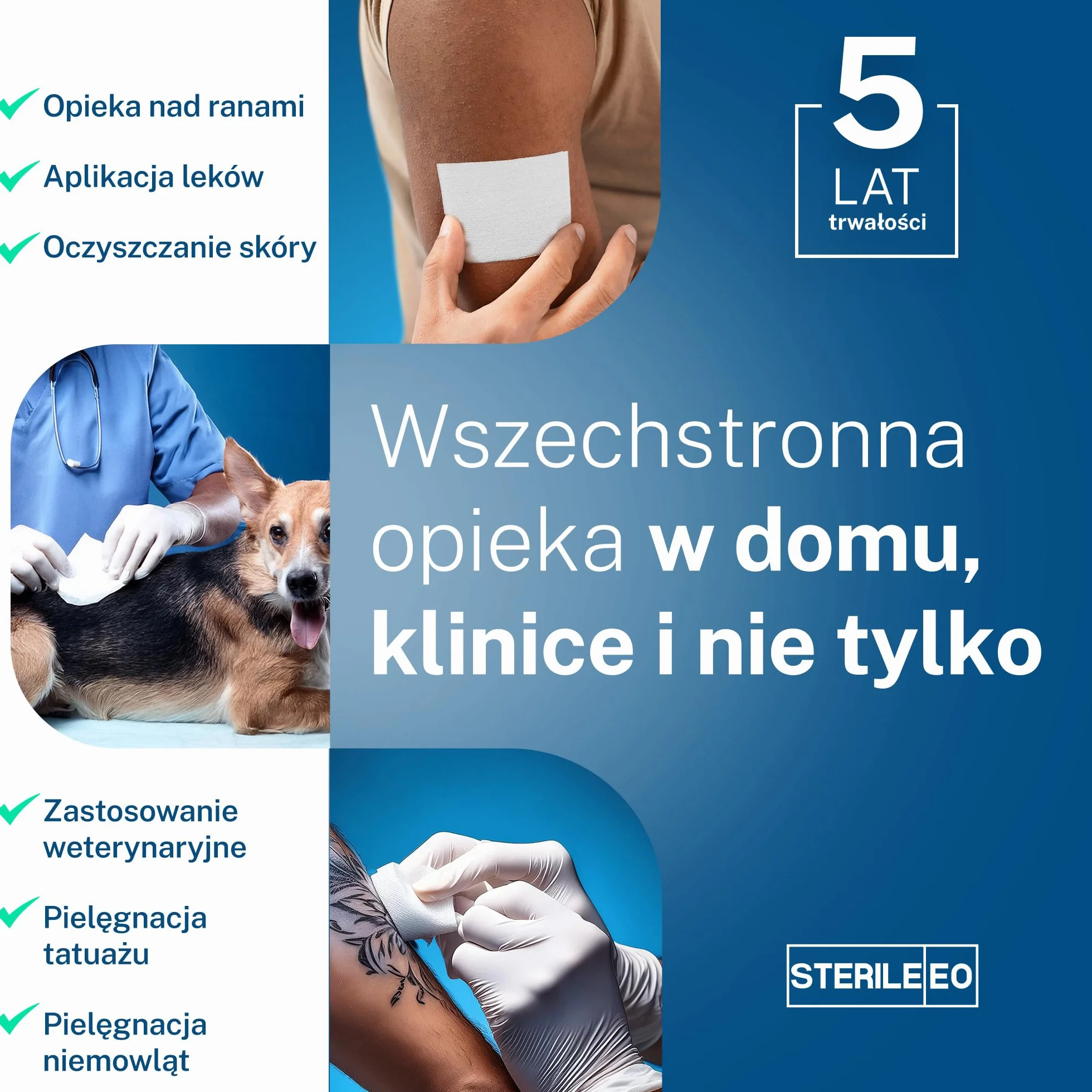 Kompresy Jałowe z Włókniny 10x10 cm 100 sztuk
