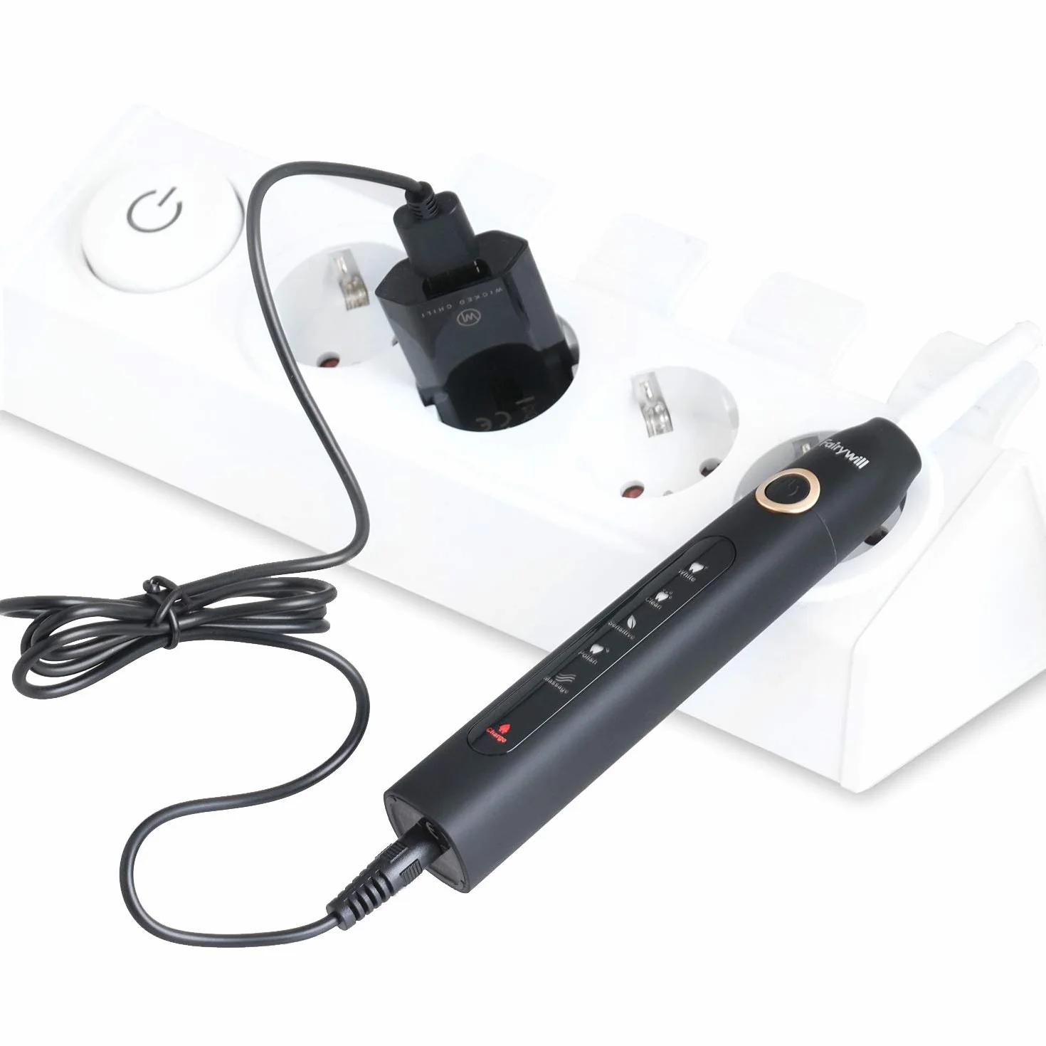 Wicked Chili Zasilacz sieciowy – Ultra Slim – adapter USB odpowiedni do elektrycznej szczoteczki do zębów, sonicznej szczoteczki do zębów, irygatora jamy ustnej | kompatybilny z Fairywill P11 Plus,