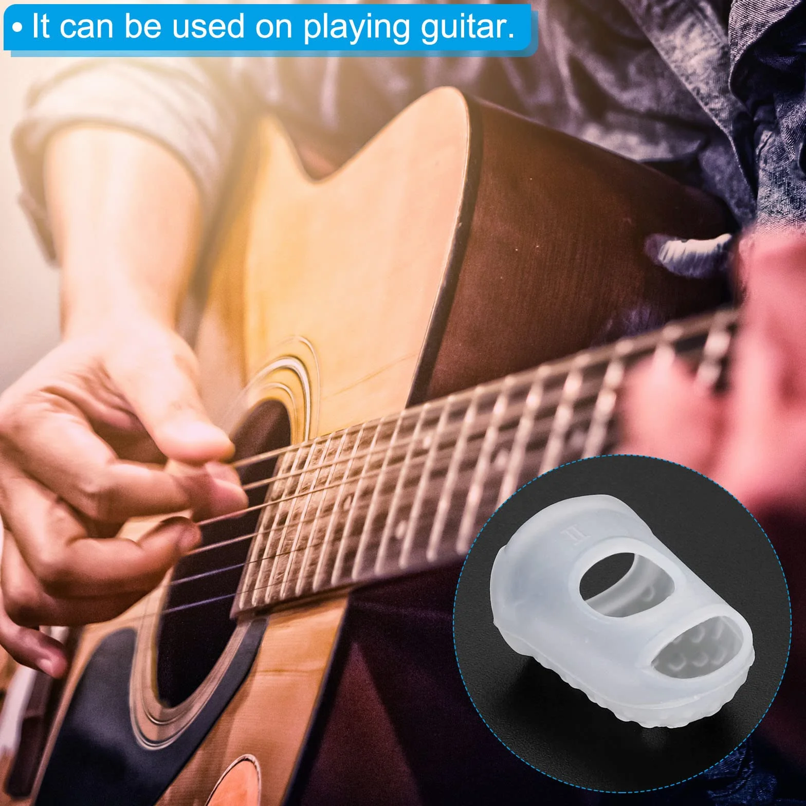 PATIKIL Gumowe końcówki palców 2 cm, 30 sztuk silikonowych ochraniaczy na kciuk nakładki naparstek do gry na gitarze biura liczenia szycia, przezroczyste, średnie rozmiary