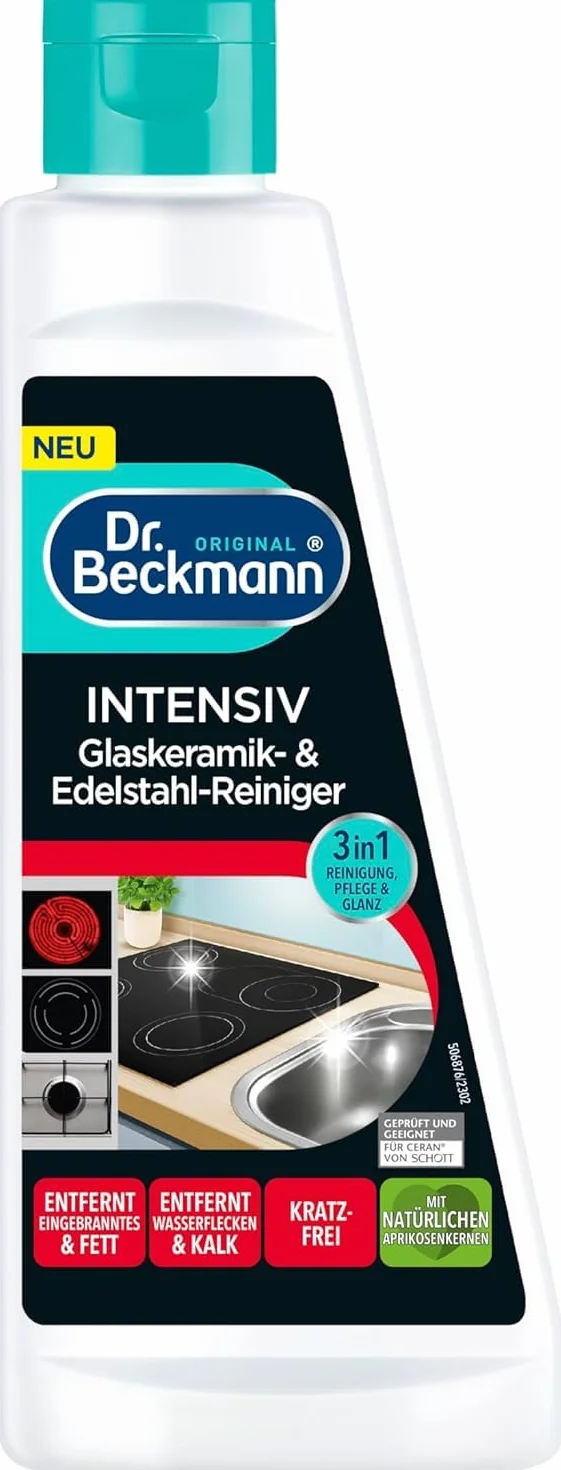 Dr. Beckmann Intensywny środek do czyszczenia ceramiki szklanej i stali nierdzewnej | 250 ml