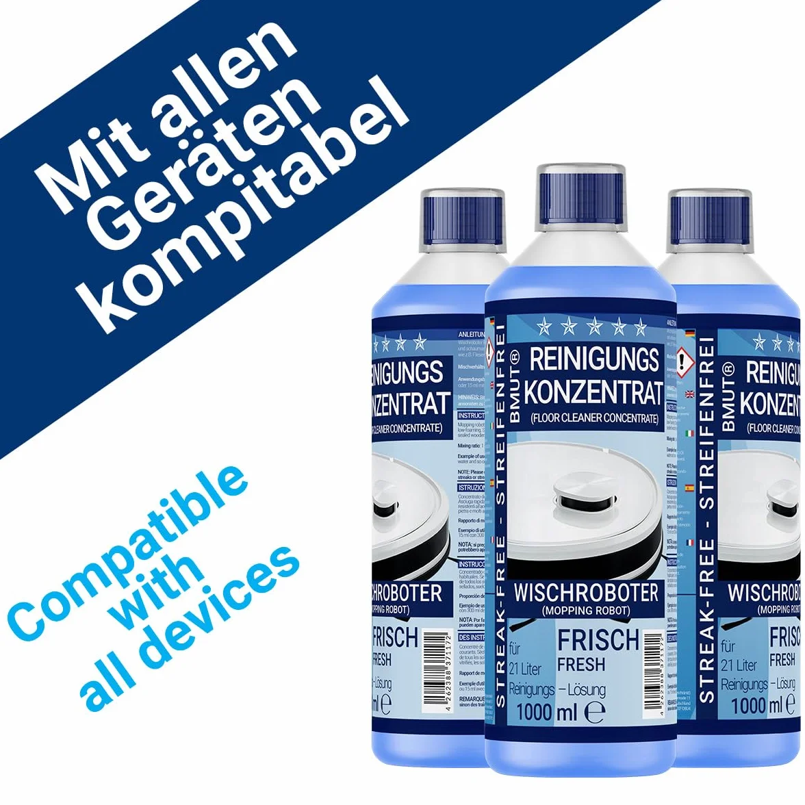 Koncentrat do czyszczenia robota myjącego 1000 ml, świeży zapach, nie pozostawia smug + kubek dozujący