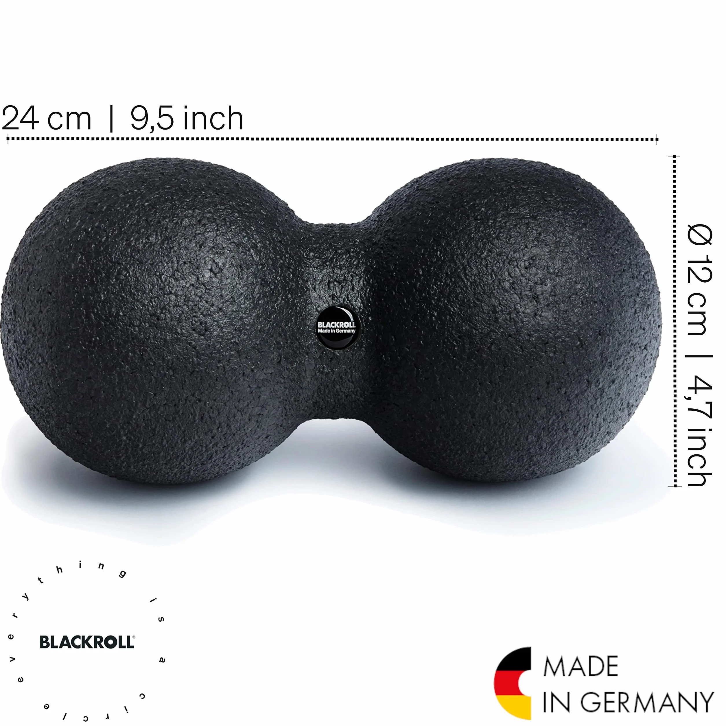 BLACKROLL DuoBall Podwójna Piłka do Masażu Powięzi 12 cm Czarna