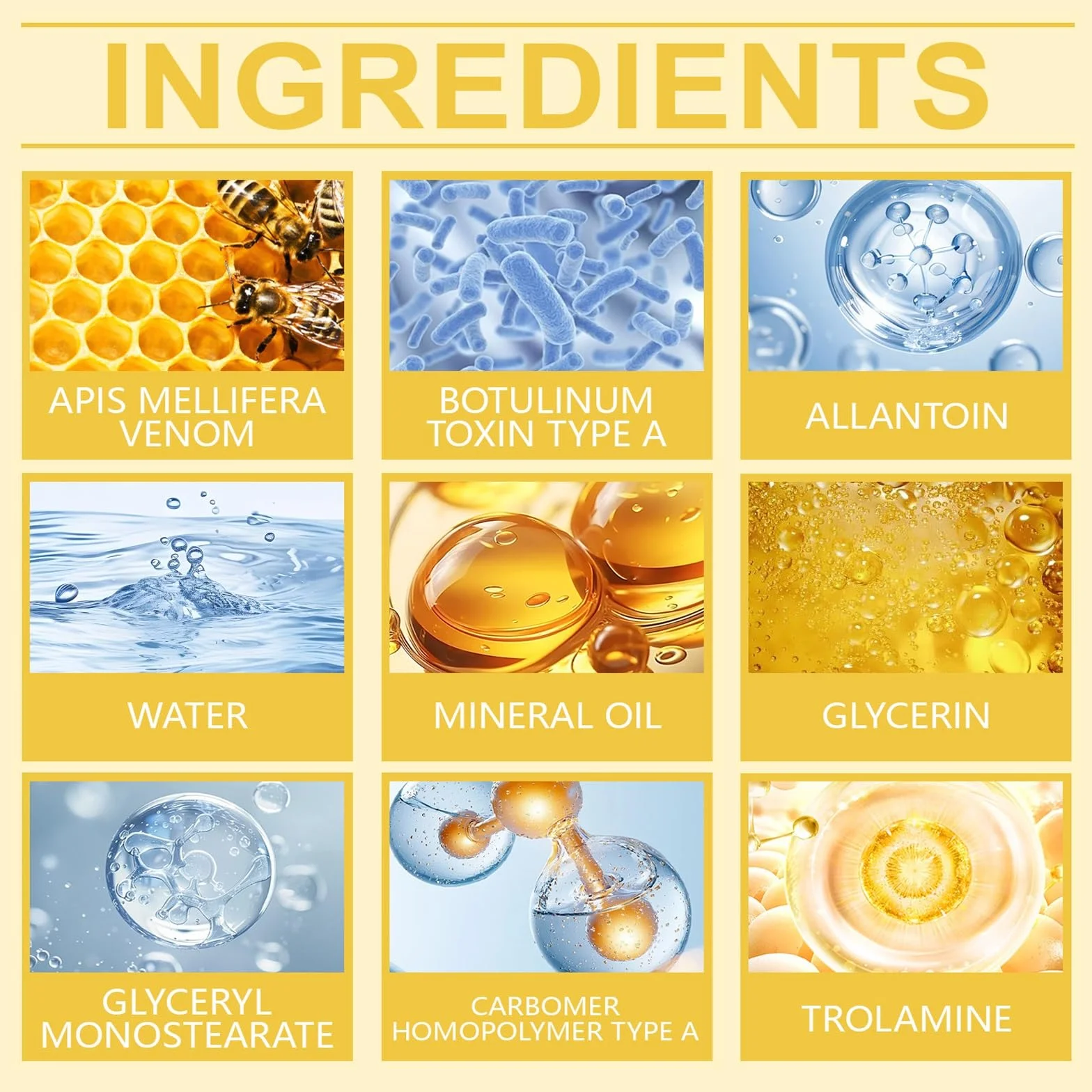 Bee Venom Joint Gel & Botulinum Toxin Cream for Neck Waist Back Hand Feet Leg (3PCS)
