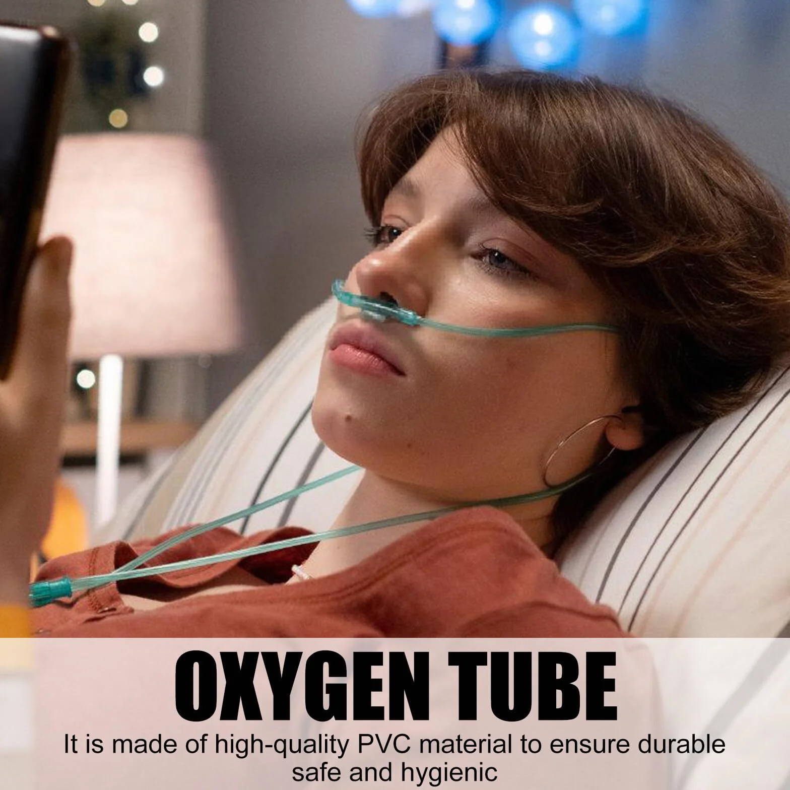 Okulary tlenowe do nosa z silikonu z wężem O2 300 cm do tlenoterapii i inhalacji