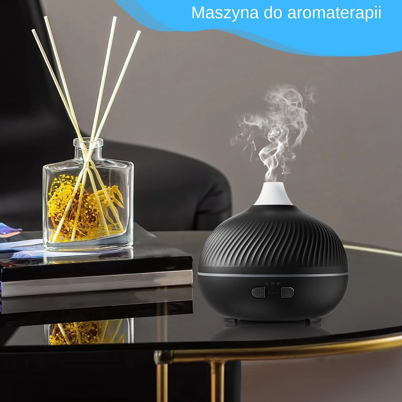 Electric Oil Diffuser - USB Plug-In Quiet Humidifier with Timer for Home | Sleek Design with LED Light, Aromatherapy Essentialed Oil Diffuser for Living Room Fireplace Desk Hotel Spa Meditation Room