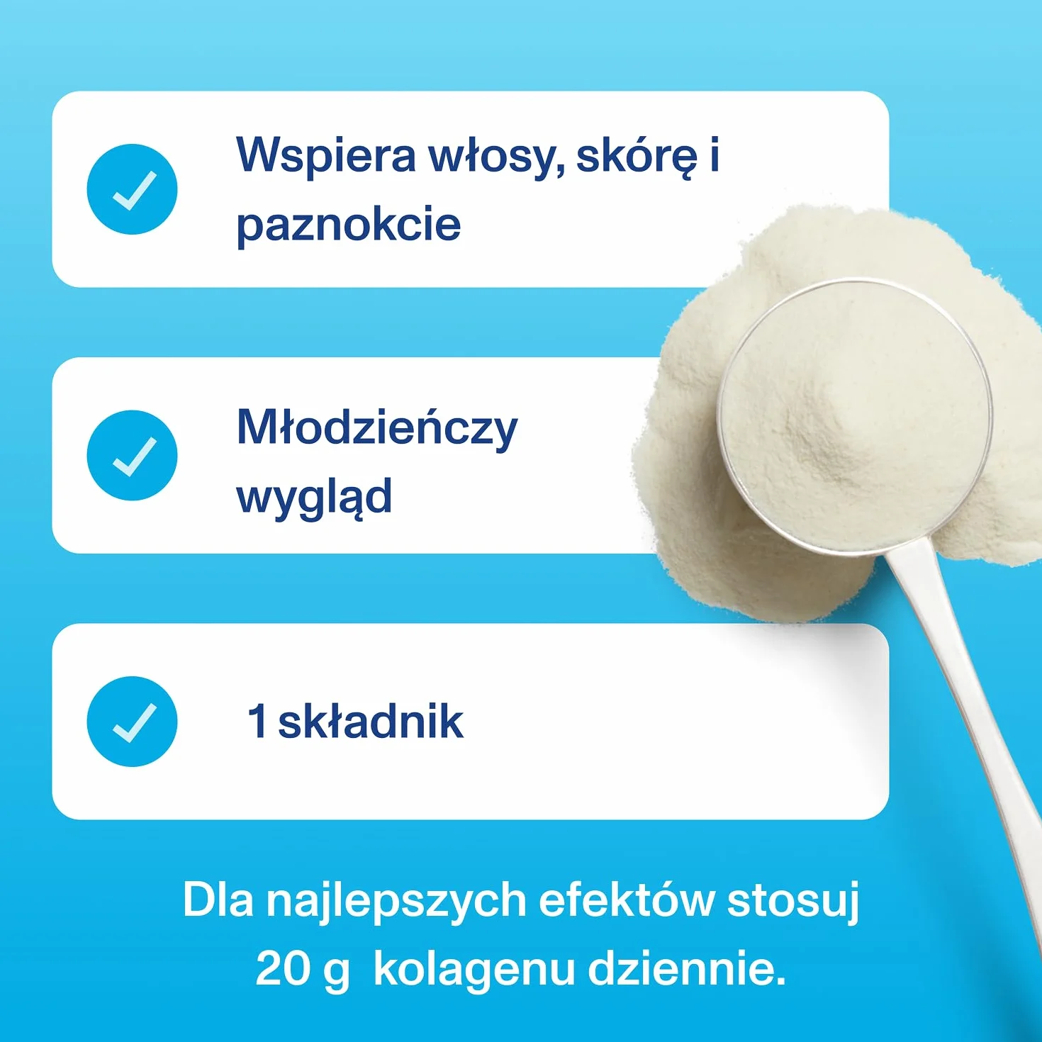 Suplement diety Vital Proteins Collagen Peptides w formie proszku, hydrolizowany kolagen o neutralnym smaku - wspiera skórę, włosy i paznokcie, bezglutenowy, 20g w porcji,1 opakowanie 264g